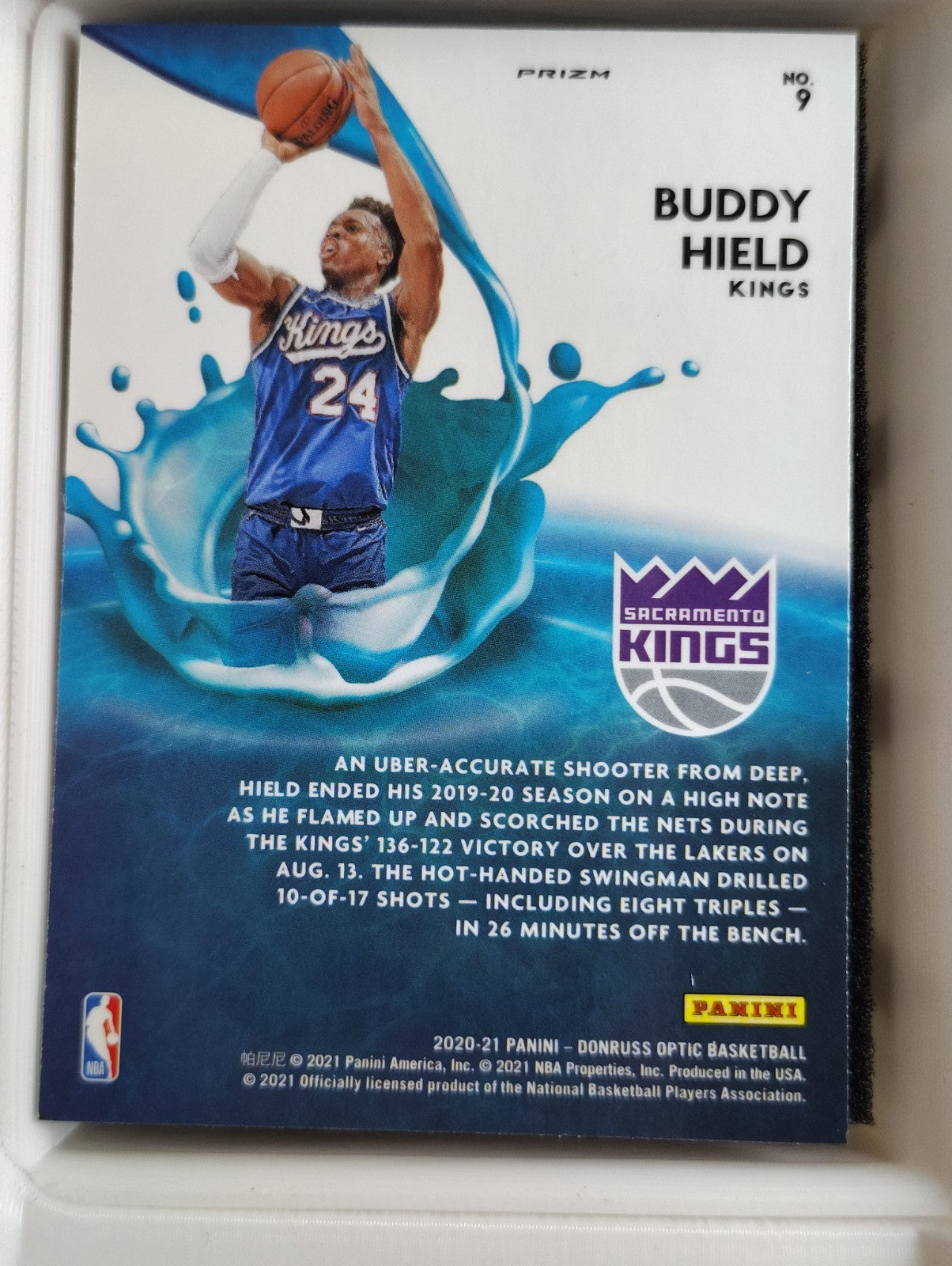 2020-21 Panini Donruss Optic Splash! #9 Buddy Hield