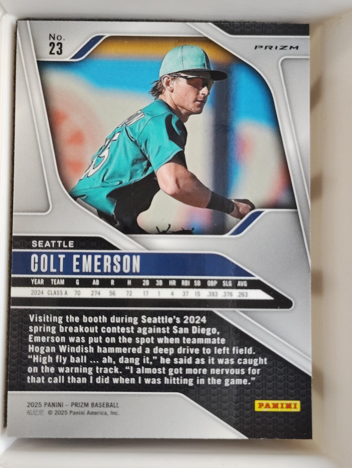 2025 Panini Prizm #23 Colt Emerson Ruby Wave