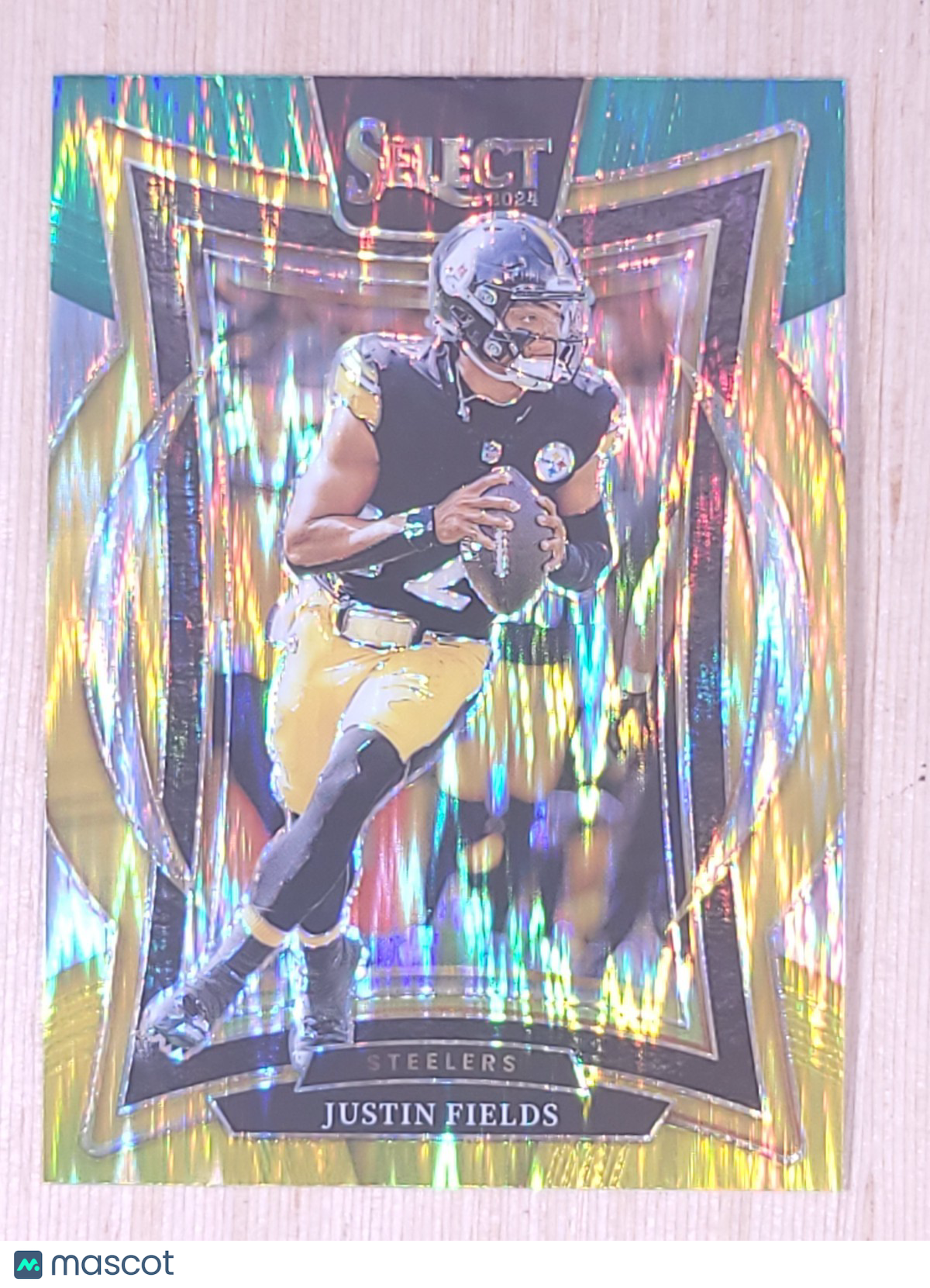 2024 Panini Select #74 Justin Field Concourse Green Yellow Shock
