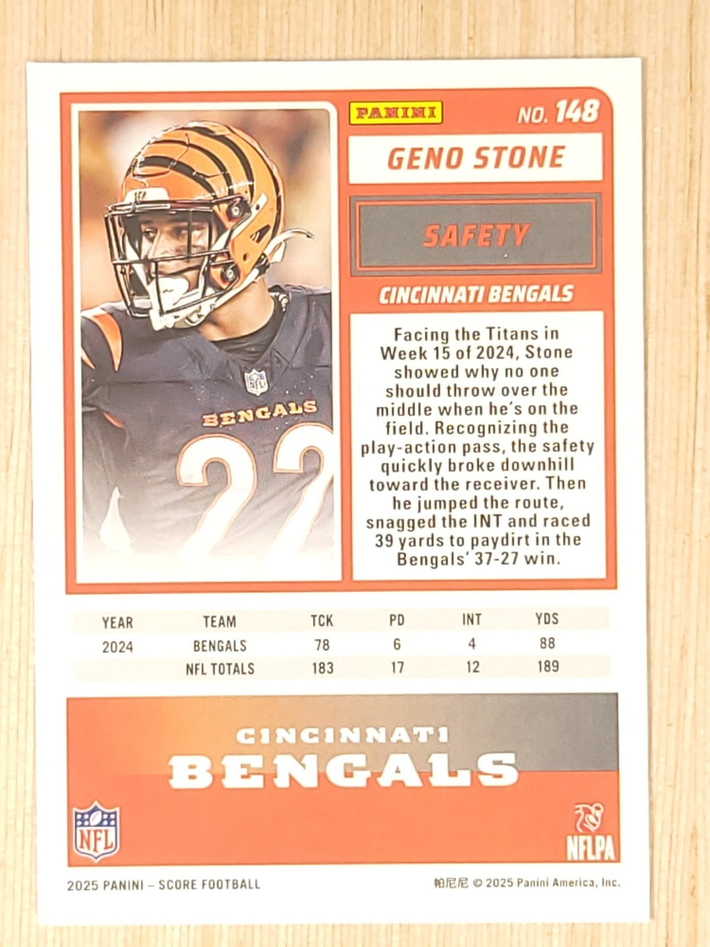 2025 Score #148 Geno Stone Showcase 157/250