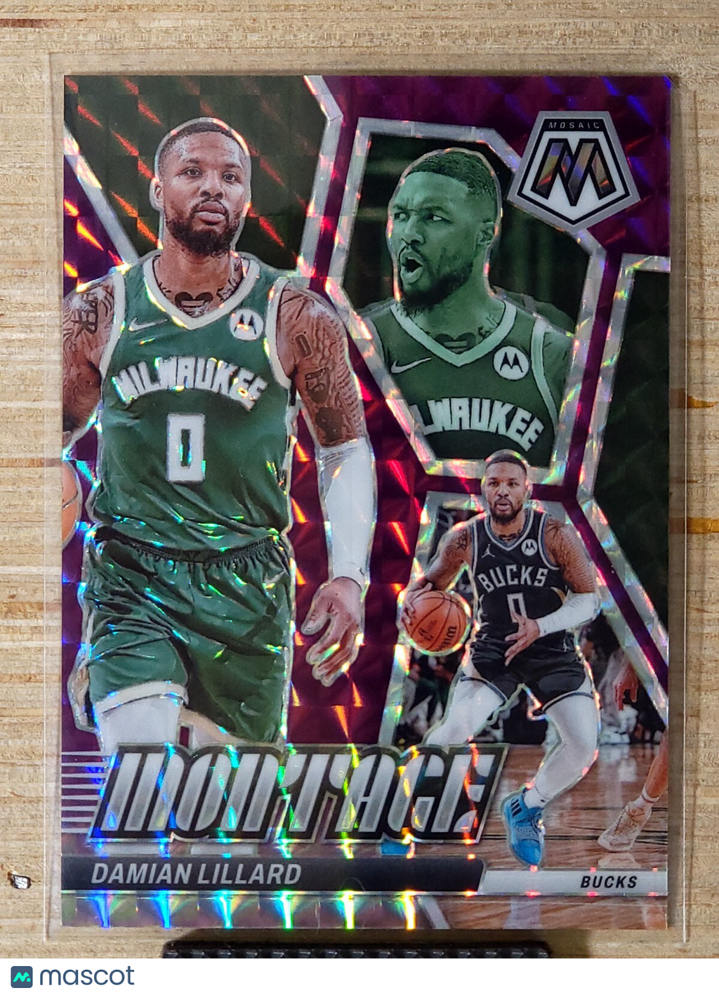 2023-24 Panini Mosaic - Montage Damian Lillard #10 Purple Mosaic Prizm 79/99