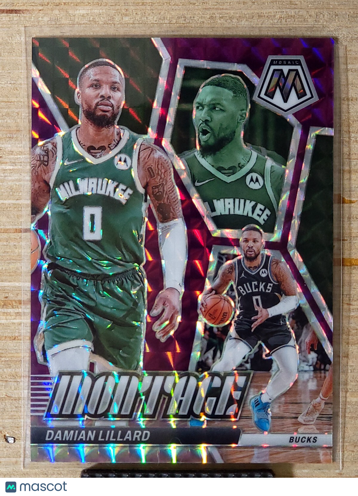2023-24 Panini Mosaic - Montage Damian Lillard #10 Purple Mosaic Prizm 79/99
