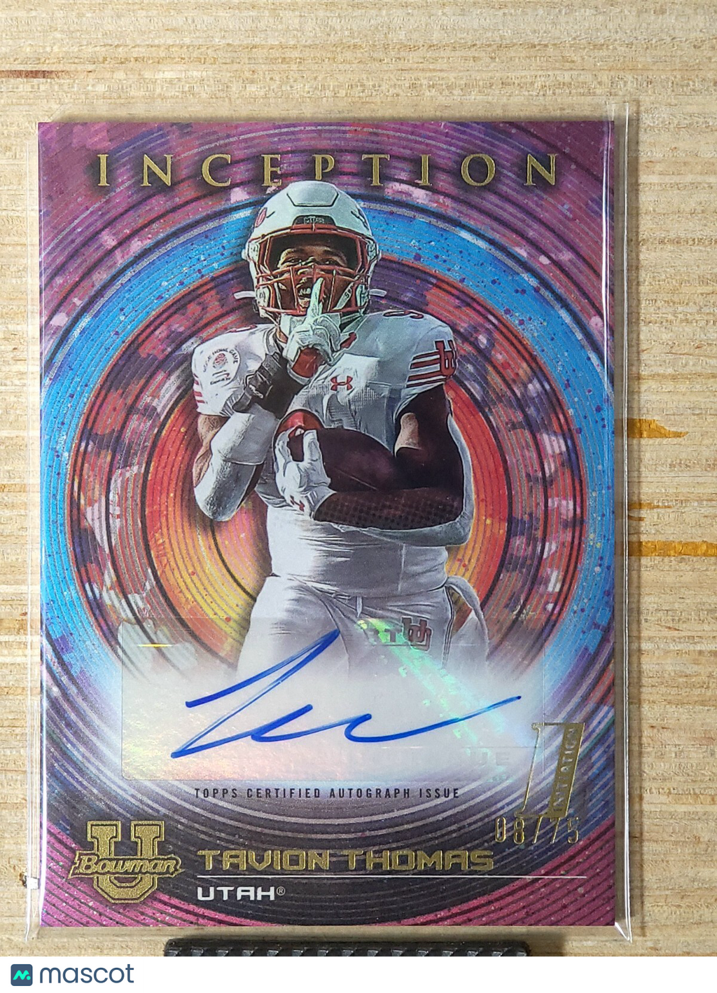 2022-23 Bowman Inception University Auto BIA-TTE Tavion Thomas Magenta
