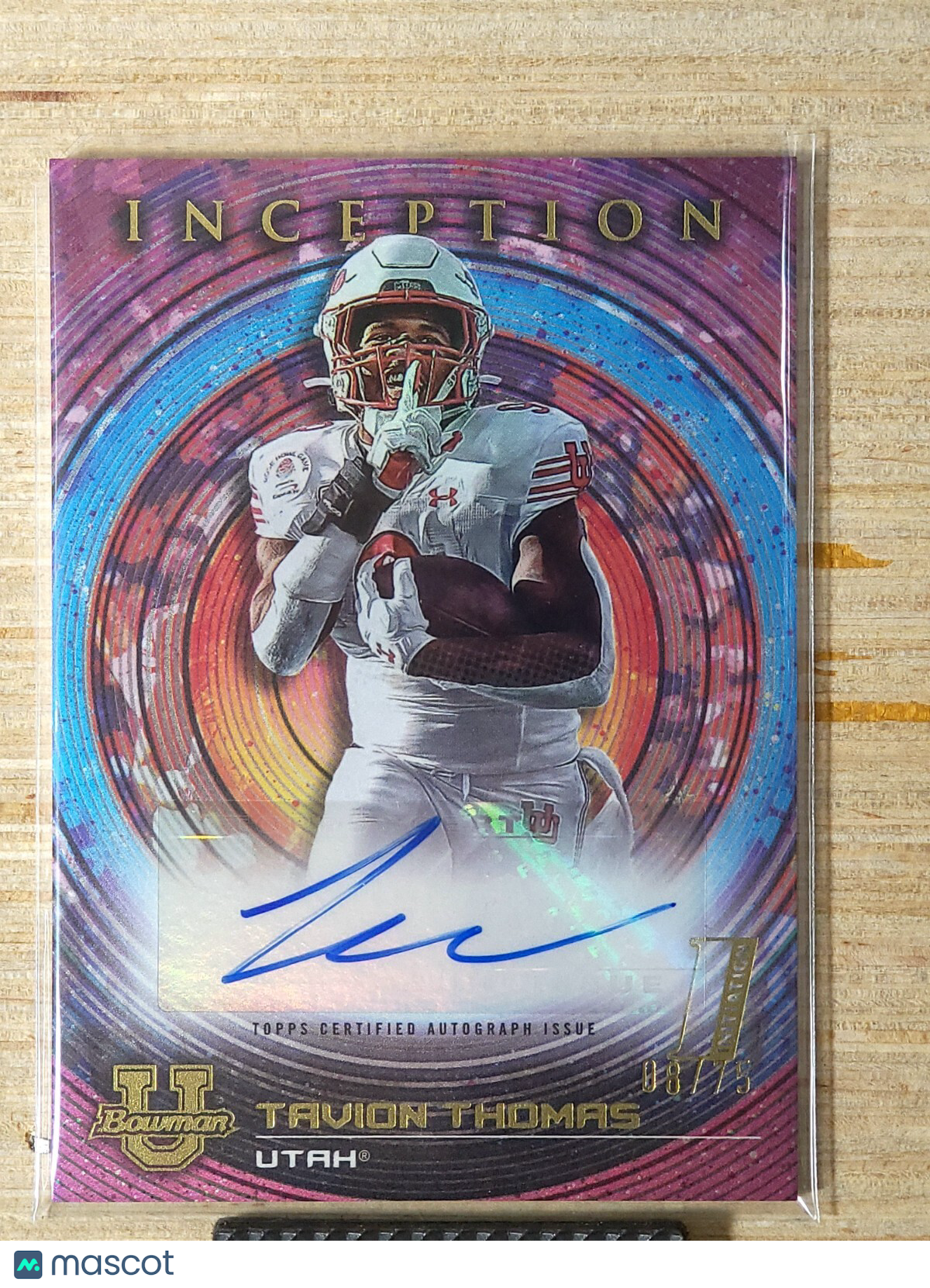 2022-23 Bowman Inception University Auto BIA-TTE Tavion Thomas Magenta