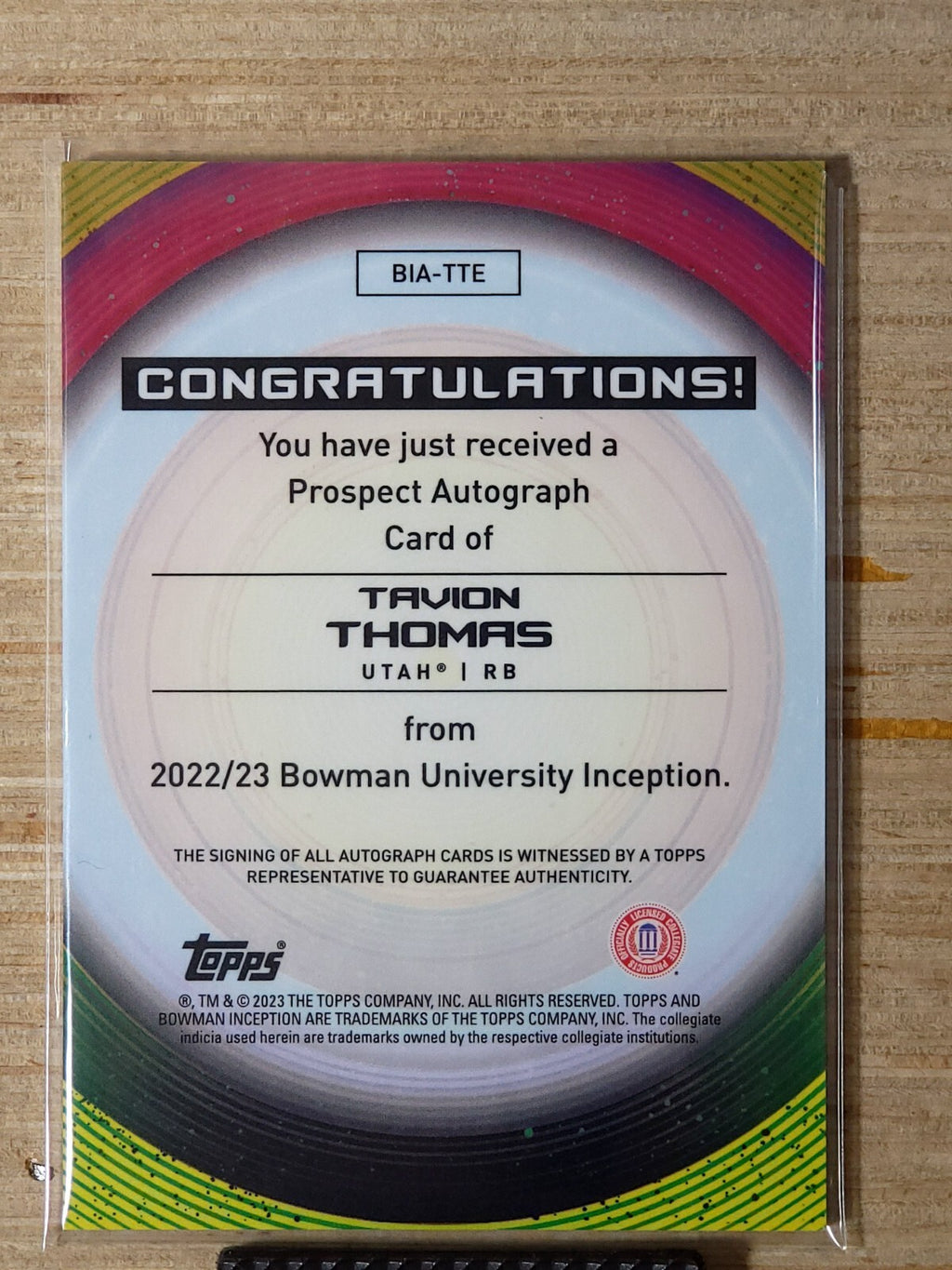 2022-23 Bowman Inception University Auto BIA-TTE Tavion Thomas Magenta