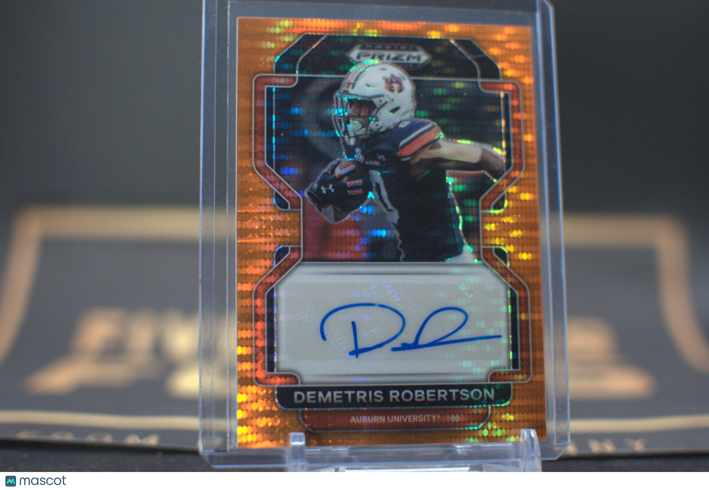 2023 Prizm Draft Picks Orange Pulsar 33/49 Demetris Robertson Auto RA-DRO