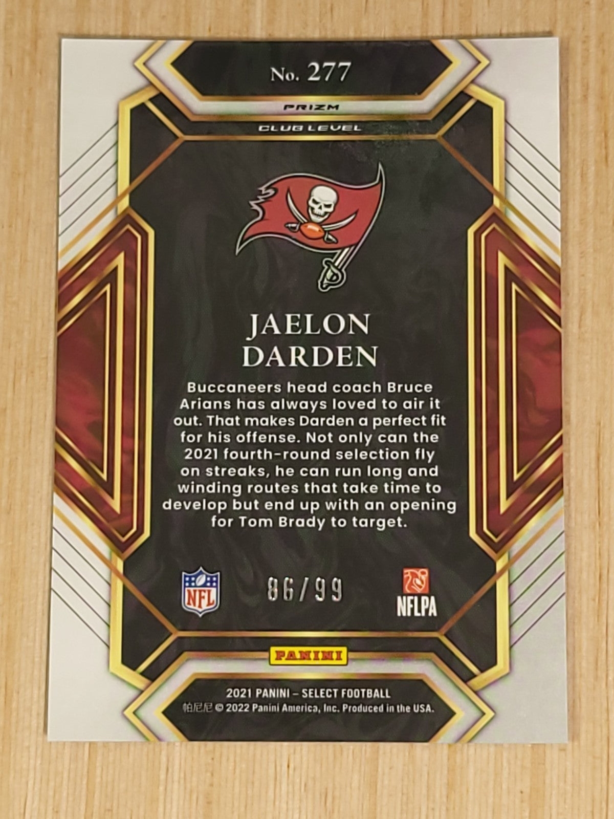 2021 Panini Select - Club Level Jaelon Darden #277 Blue Prizm /99 (RC)