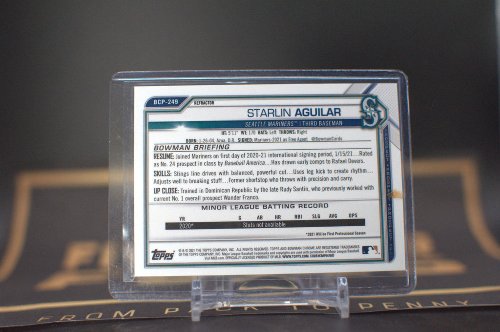 2021 Bowman Chrome Prospects: Starlin Aguilar [Refractor] #BCP-249