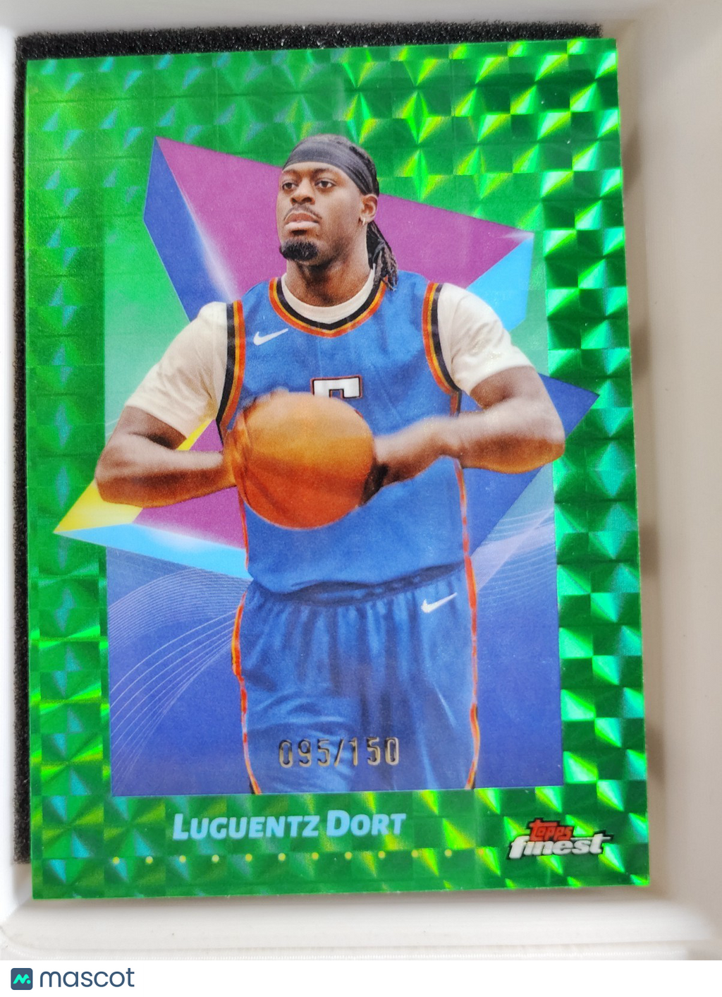 2024-25 Topps Finest #66 Luguentz Dort Green Geometric