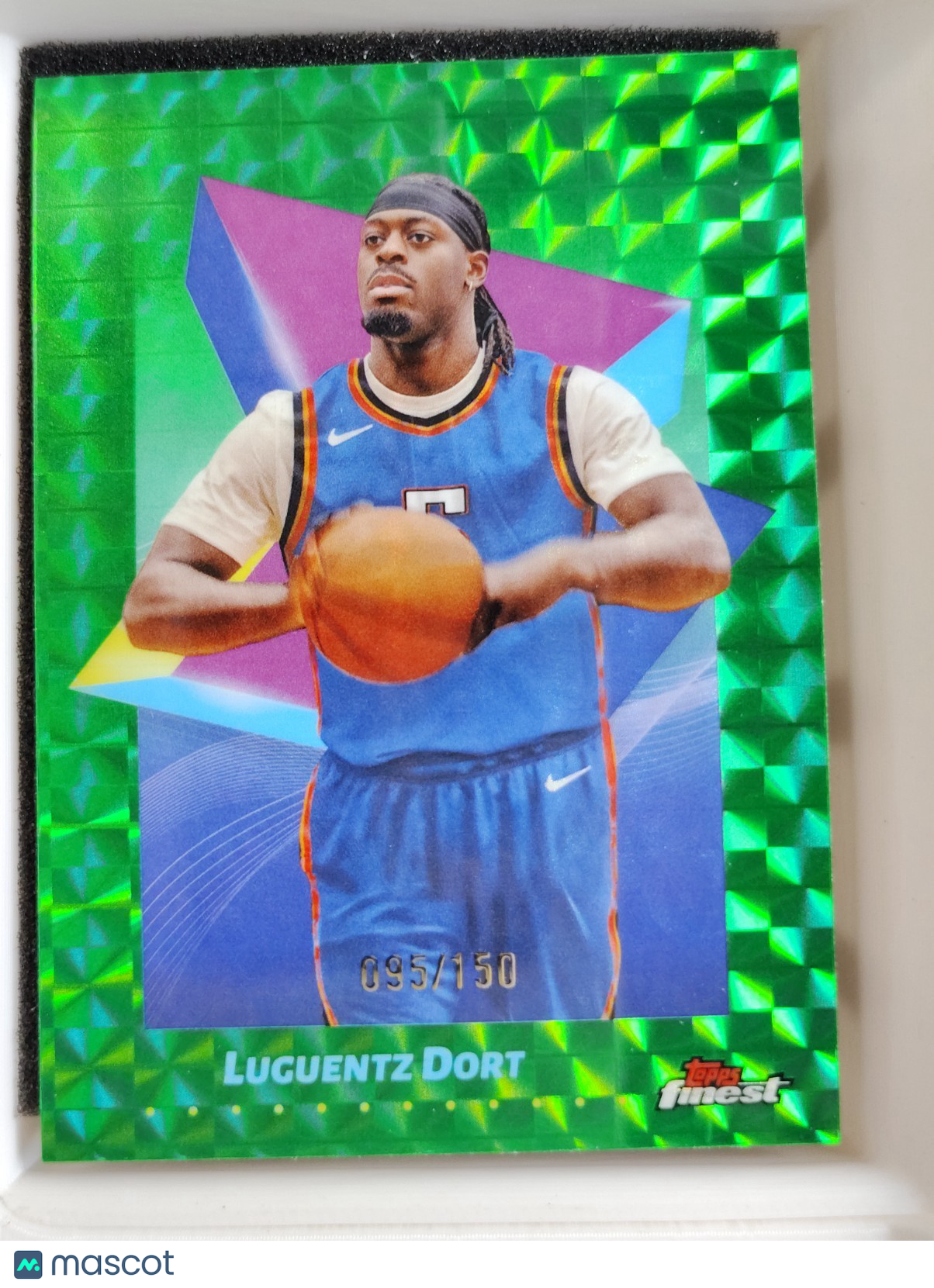 2024-25 Topps Finest #66 Luguentz Dort Green Geometric