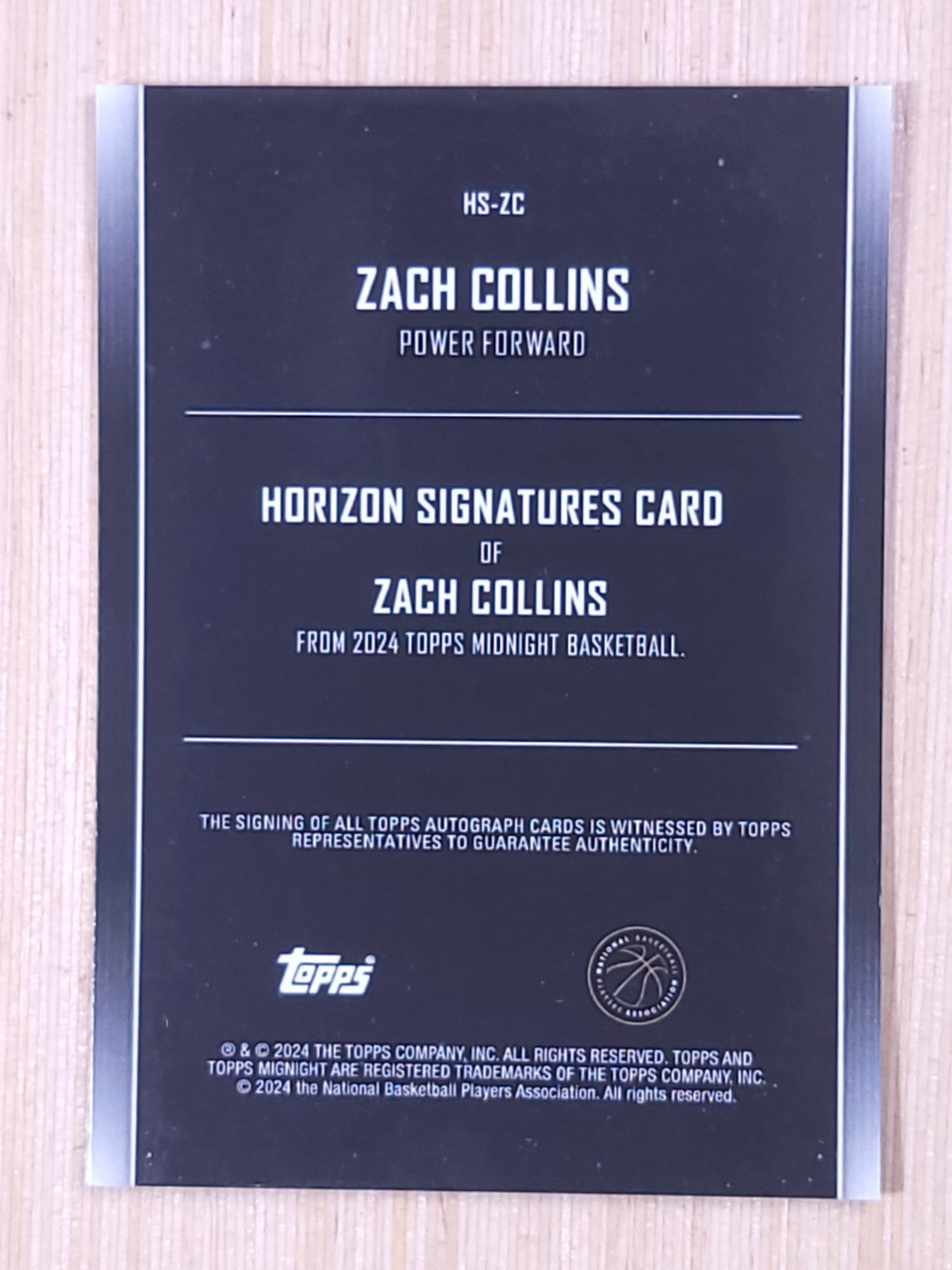 2023-24 Topps Midnight - Horizon Signatures Zach Collins #HS-ZC Twilight /199