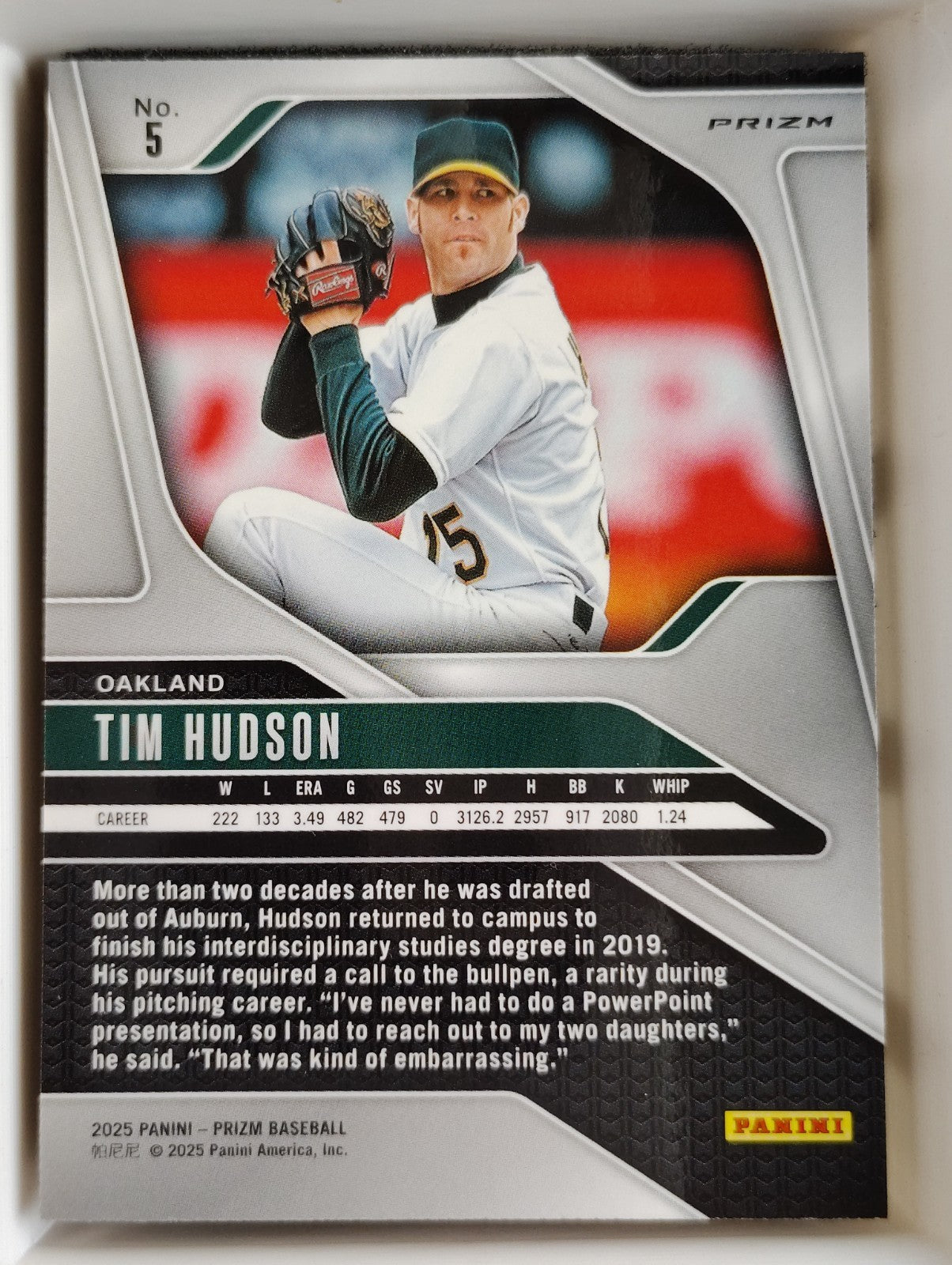 2025 Panini Prizm #5 Tim Hudson Silver Prizm