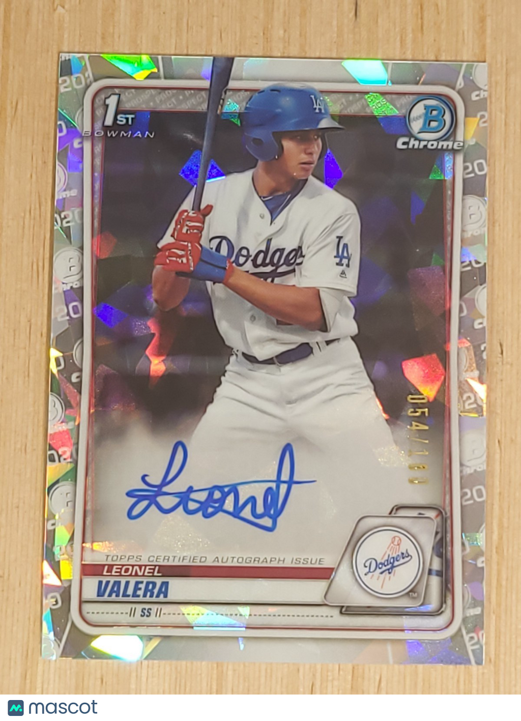 2020 Bowman Chrome #CPA-LV Leonel Valera Auto Ice 054/100