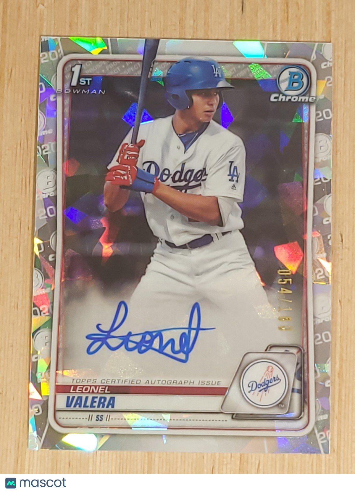 2020 Bowman Chrome #CPA-LV Leonel Valera Auto Ice 054/100