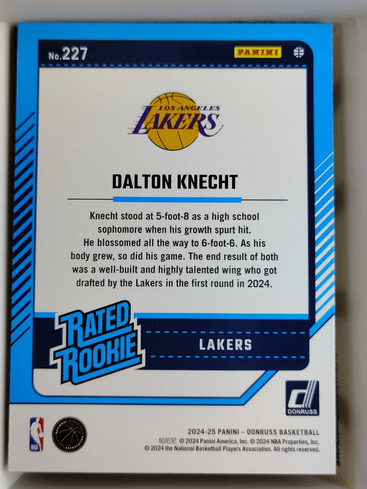 2024-25 Panini Donruss - Rated Rookie Dalton Knecht #227