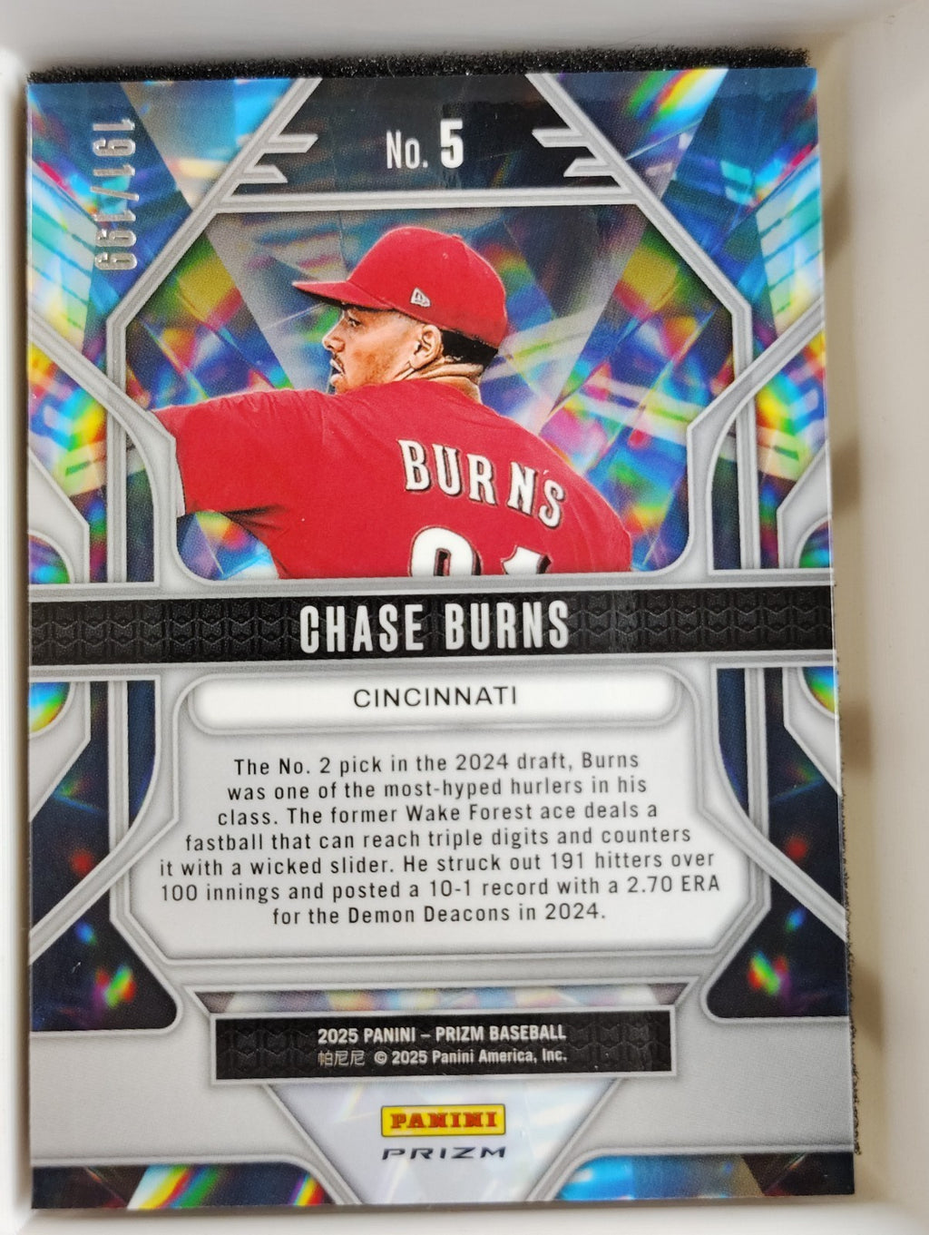 2025 Panini Prizm Prizmatic Chase Burns Red 191/199
