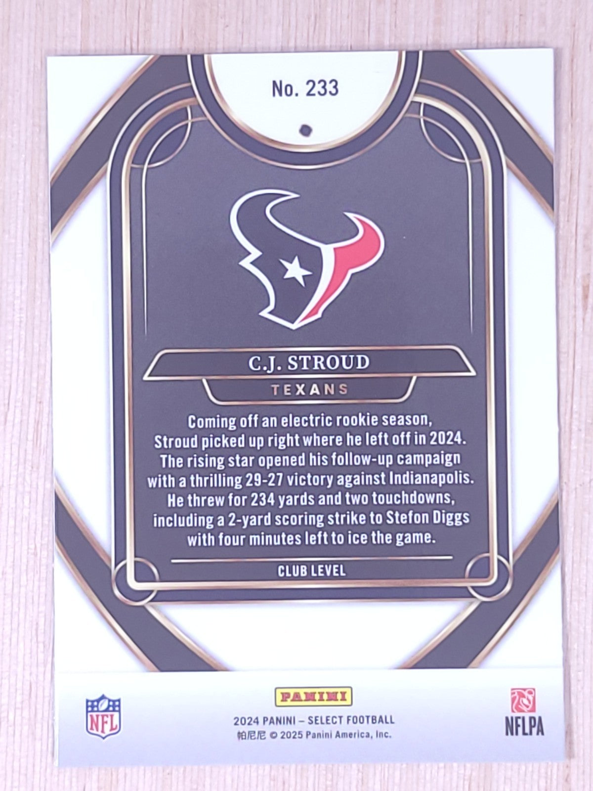 2024 Panini Select #223 CJ Stroud Club Level