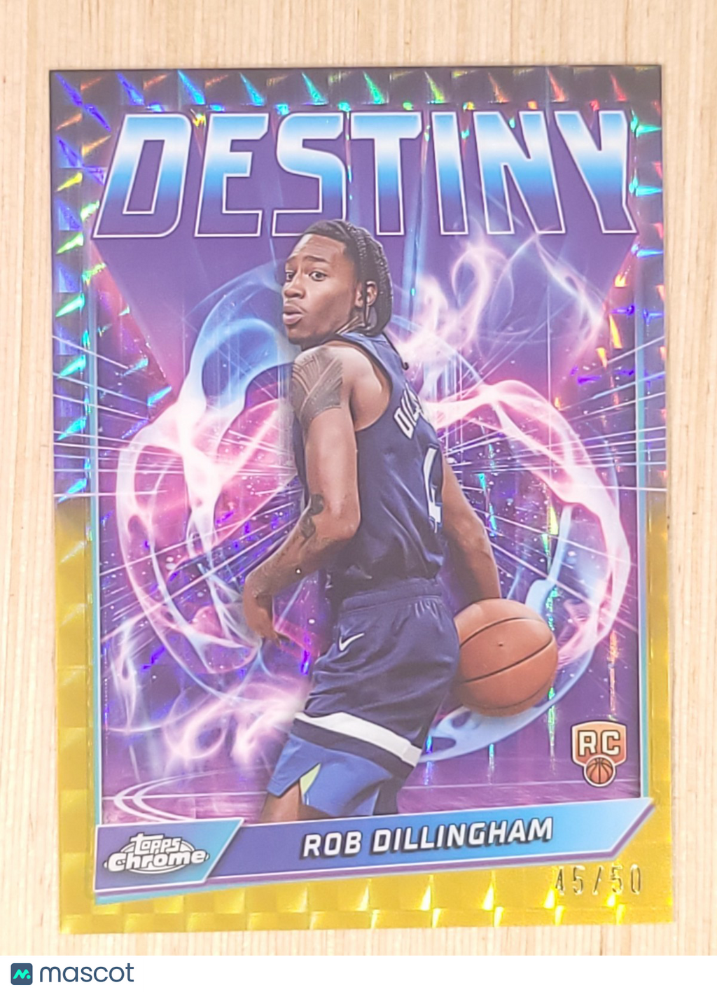 2024-25 Topps Chrome Destiny #D-6 Rob Dillingham Geometric Gold 45/50