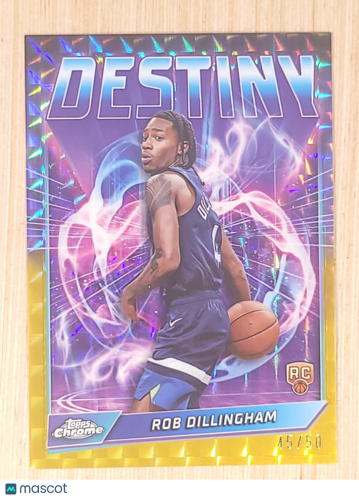2024-25 Topps Chrome Destiny #D-6 Rob Dillingham Geometric Gold 45/50