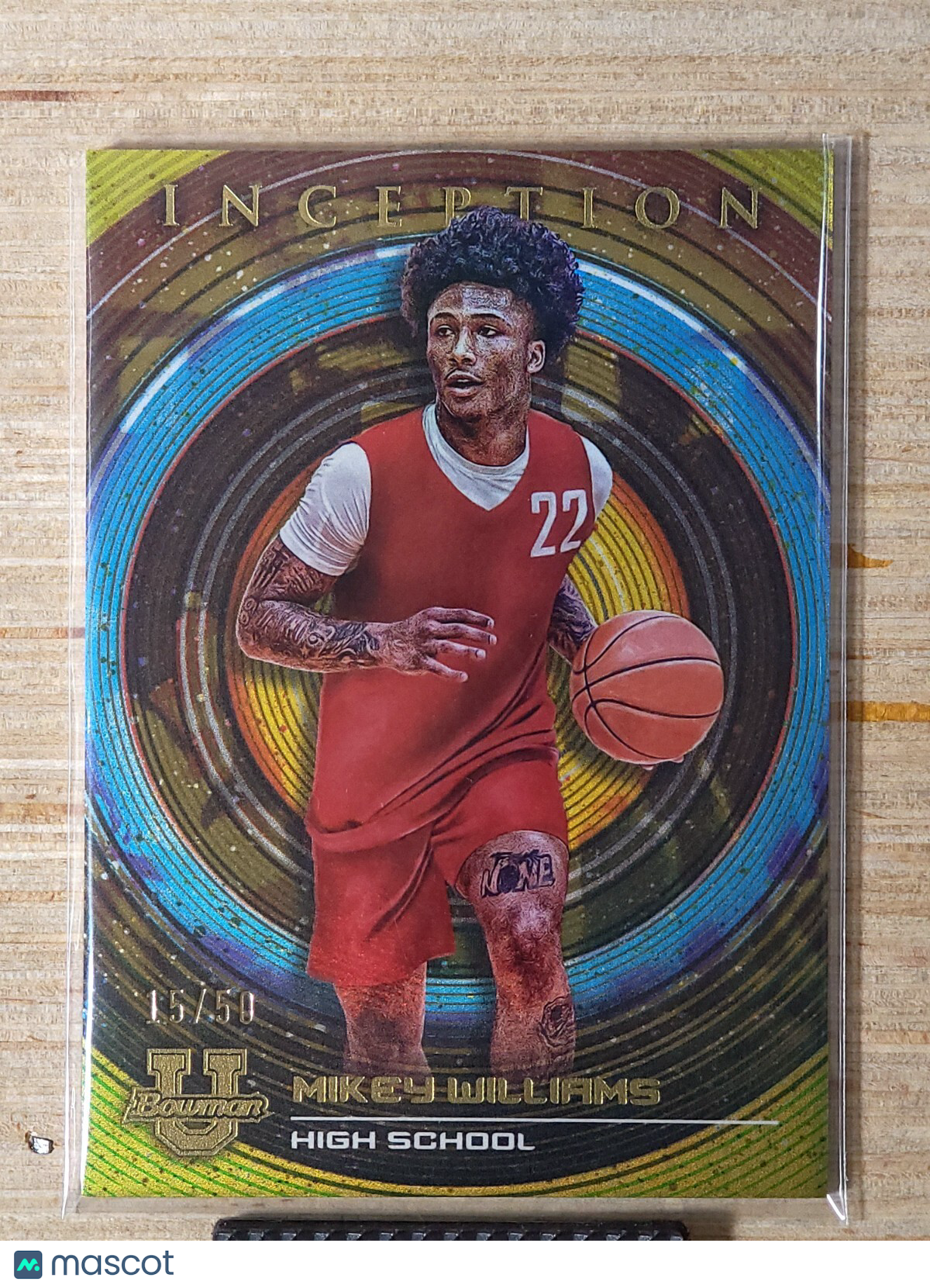 2022-23 Bowman Inception University Gold #25 Mikey Williams /50