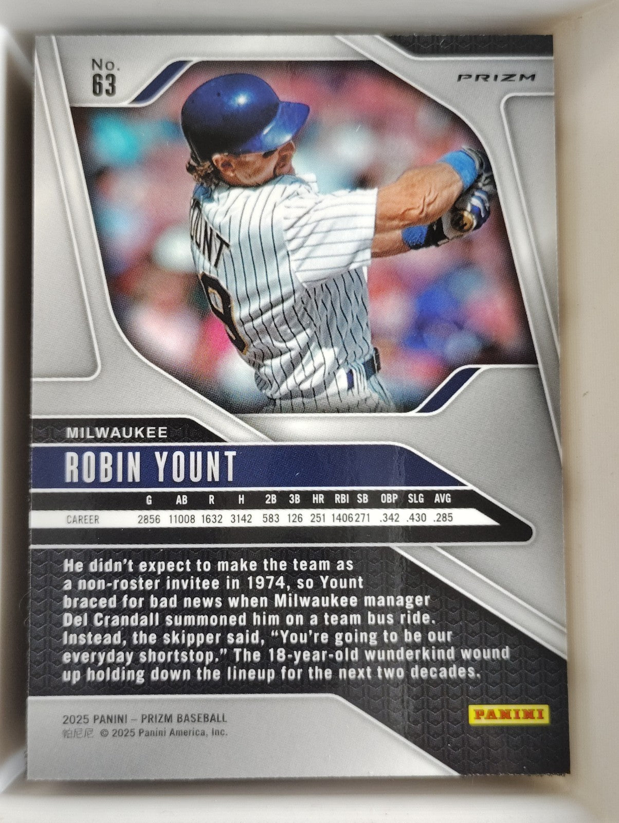 2025 Panini Prizm Robin Yount #63 Ruby Wave