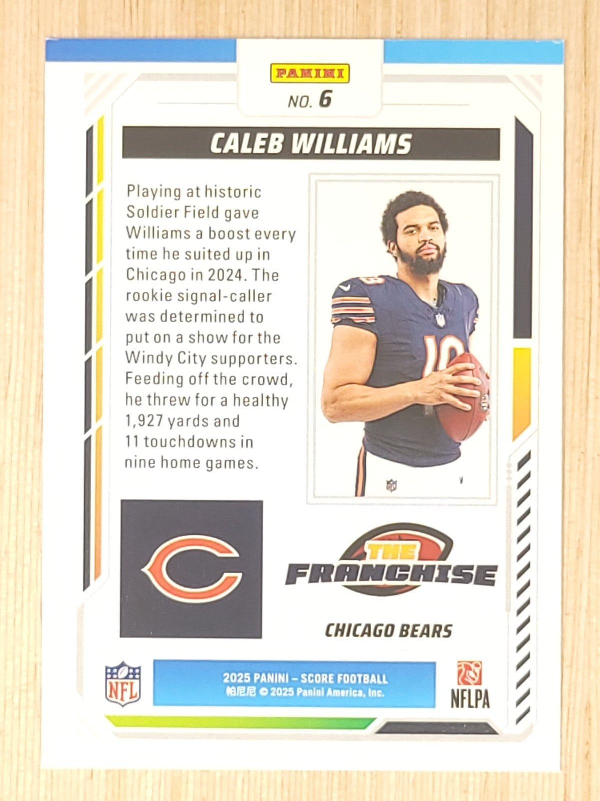 2025 Score The Franchise  #6 Caleb Williams