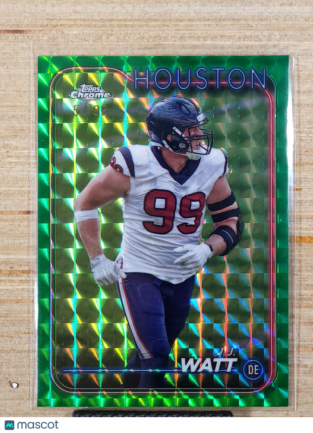 2024 Topps Chrome J.J. Watt #82 Green Geometric Refractor 51/99