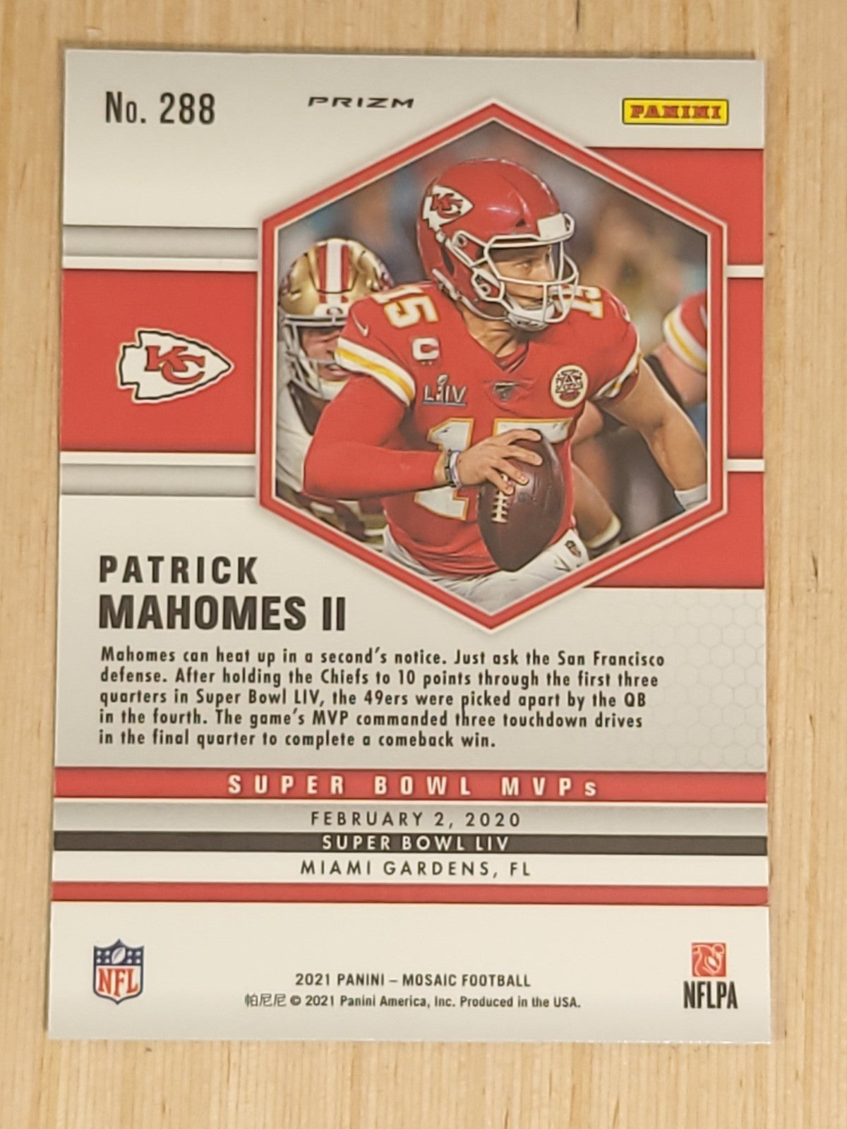 2021 Panini Mosaic - Super Bowl MVPs Patrick Mahomes II #288 Silver Prizm