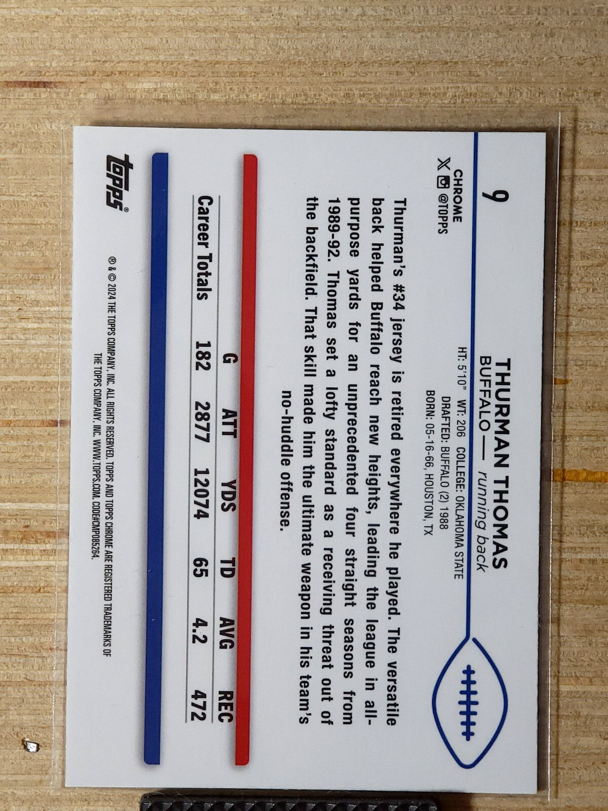 2024 Topps Chrome 9 Thurman Thomas Geometric yellow 09/75