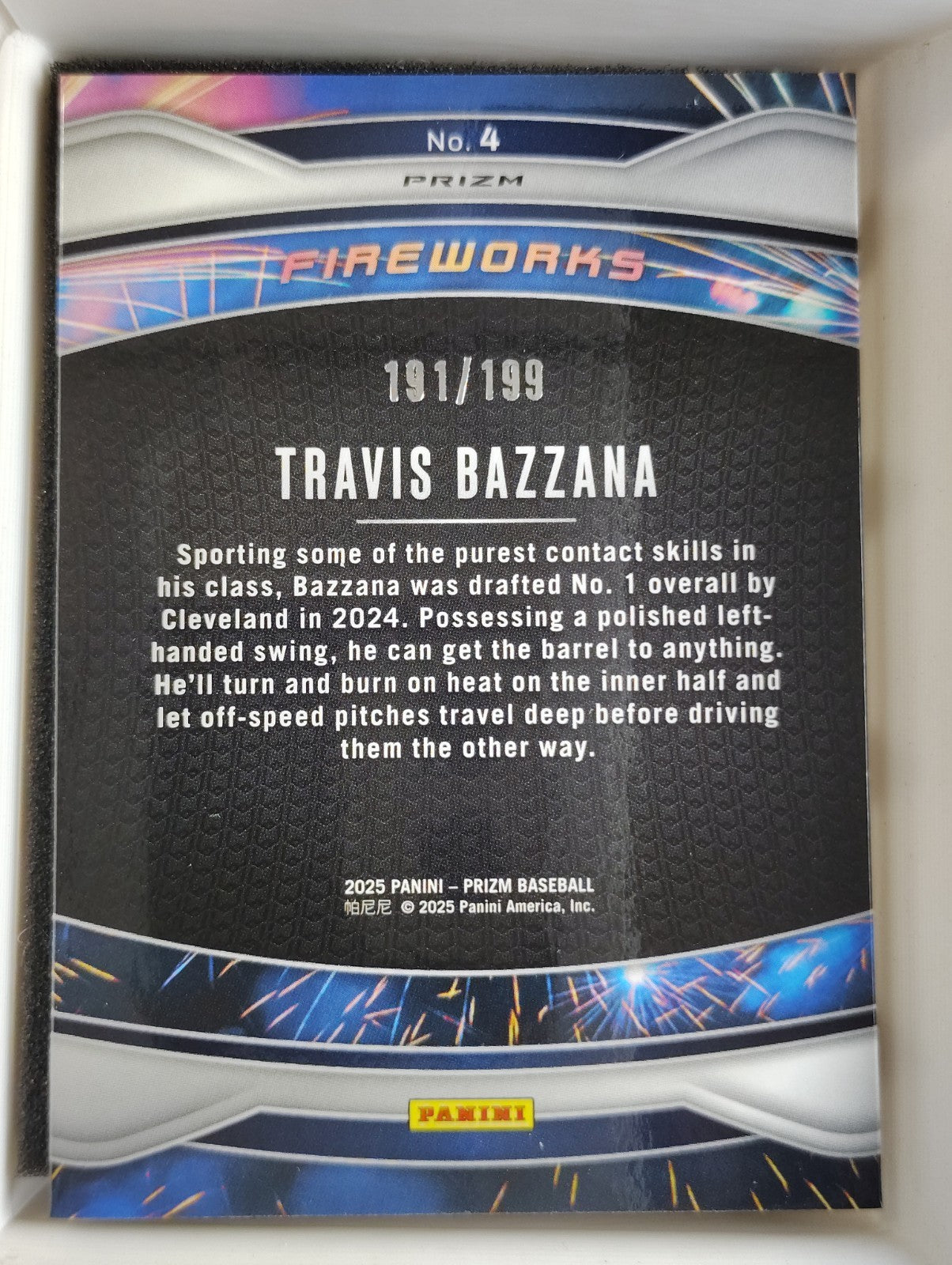 2025 Panini Prizm Fireworks Travis Bazzana 191/199 Red