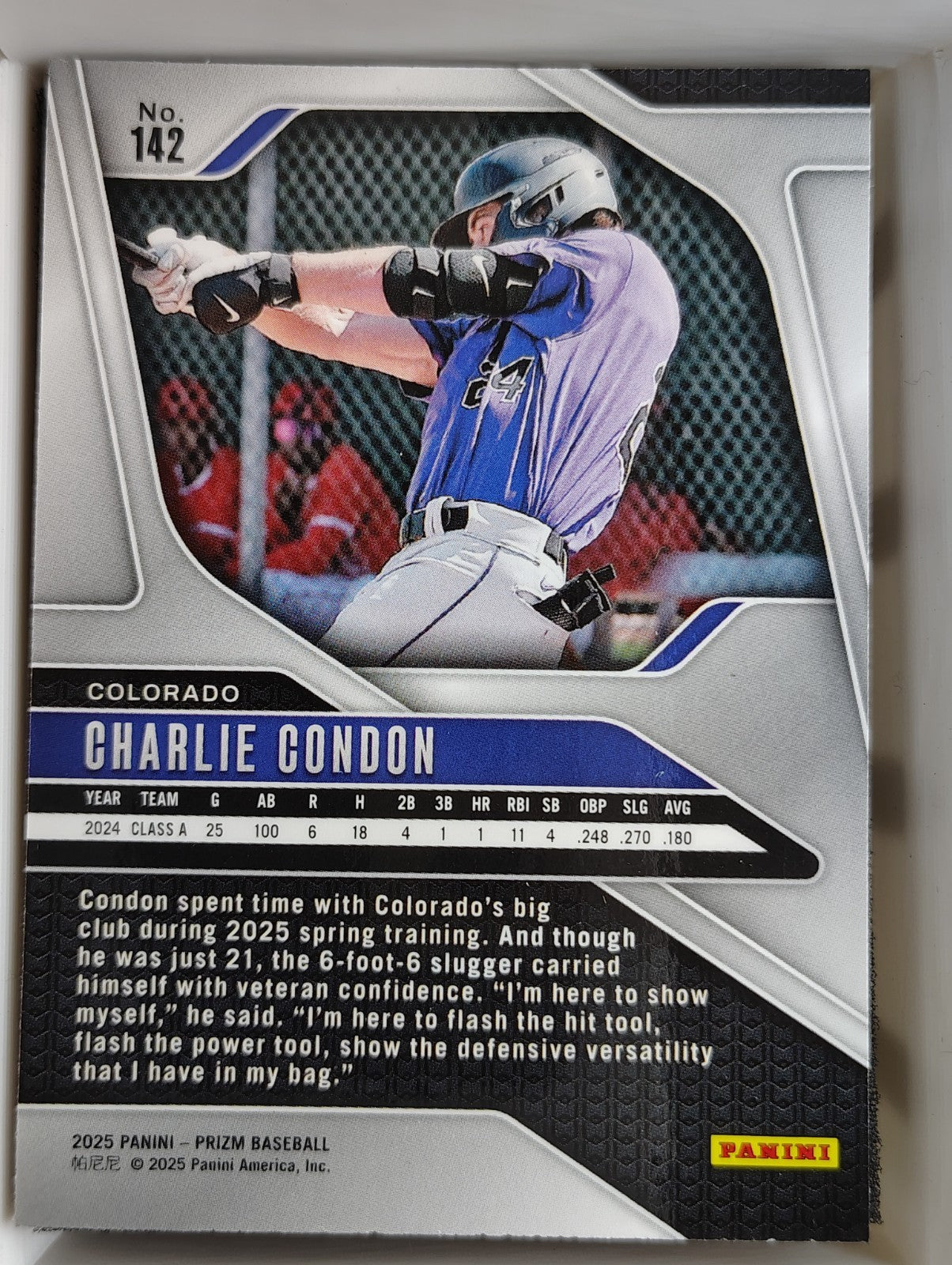 2025 Panini Prizm #142 Charlie Condon