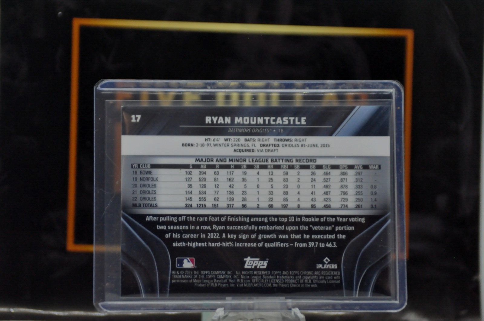 Ryan Mountcastle [Gold Mini Diamond] #17 (2023 Topps Chrome Black) #23/50