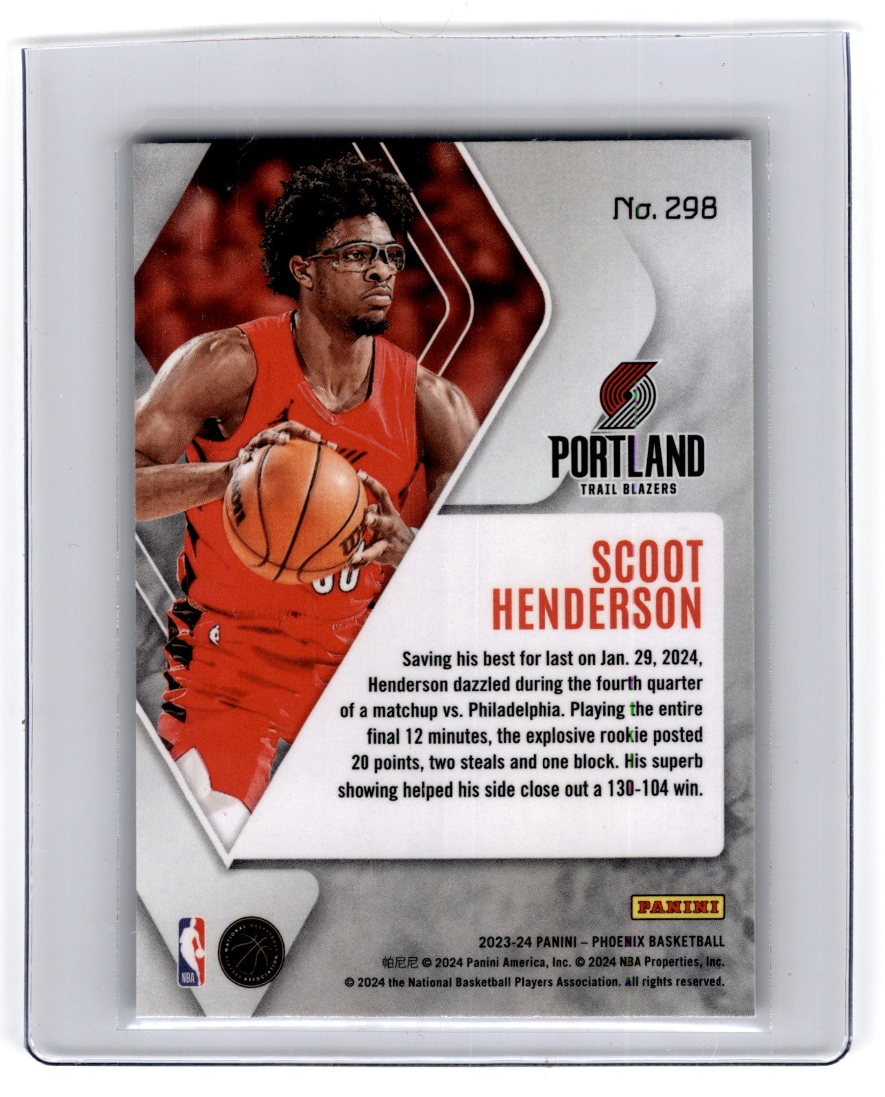 2023 Panini Phoenix Scoot Henderson #298 **Free Shipping @ $10+**