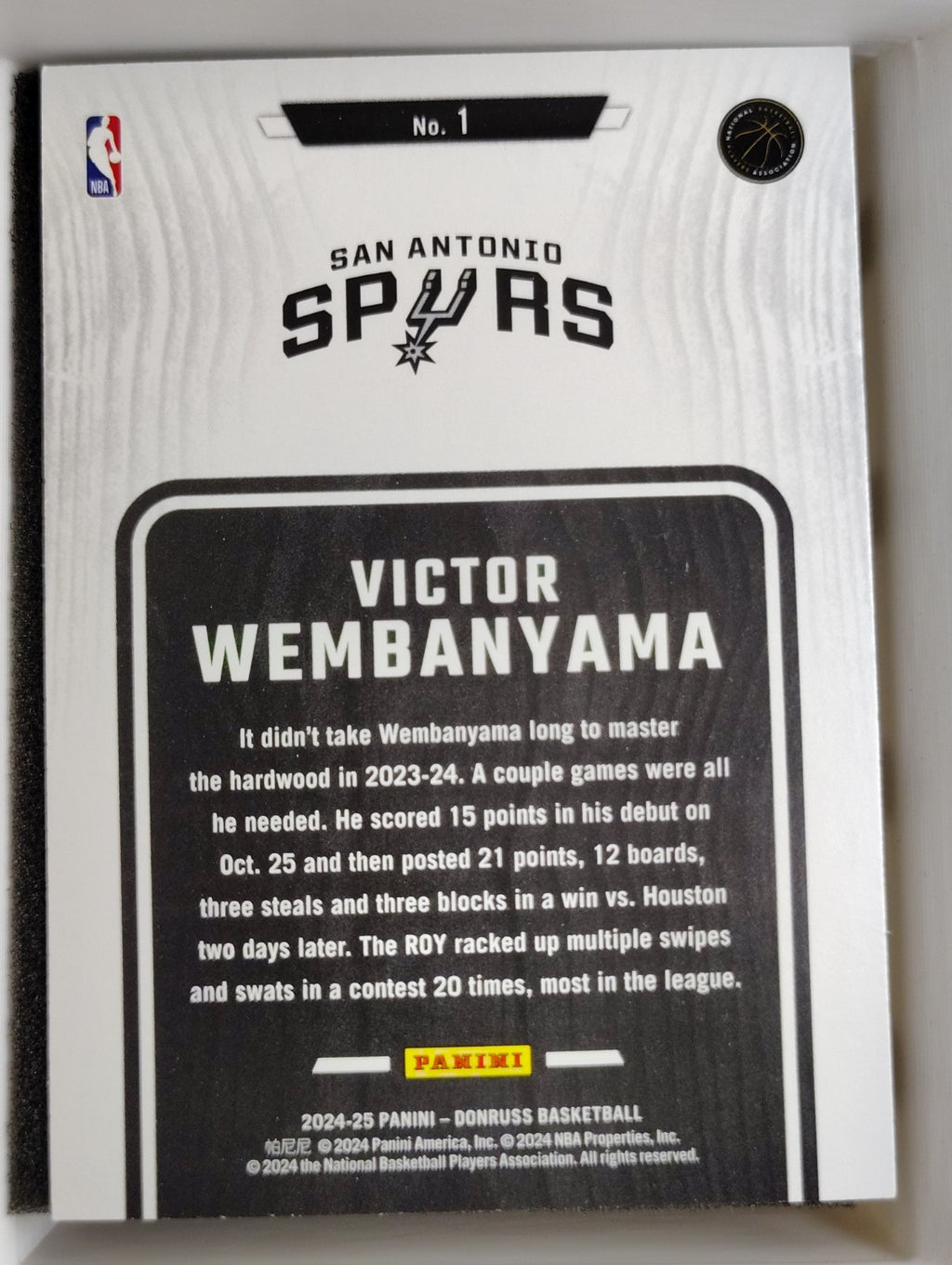 2024-25 Panini Donruss Hardwood Masters #1 Victor Wembanyama