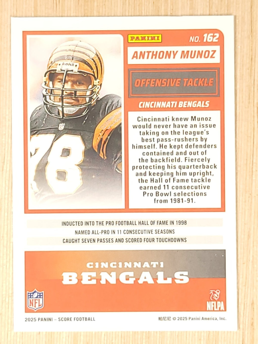 2025 Score #162 Anthony Munoz Scorecard