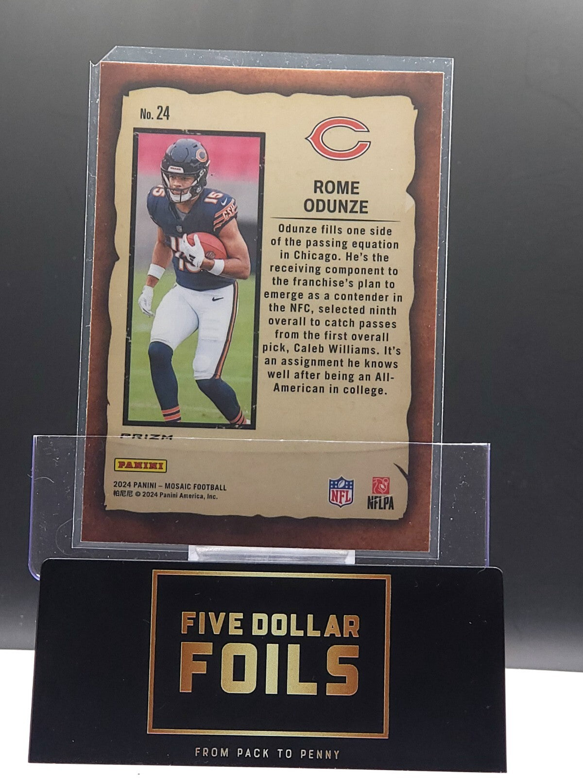 *Free Shipping @ $10* 2024 Panini Mosaic Notoriety #24 Rome Odunze Green Mosaic