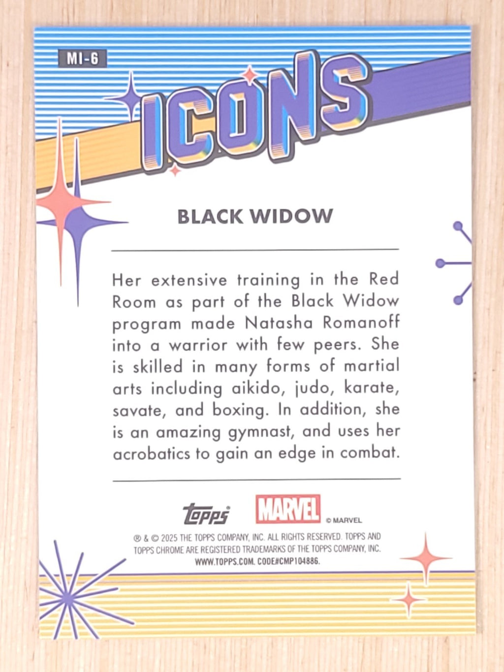 2024-25 Topps Chrome Marvel Icons MI-6 Black Widow