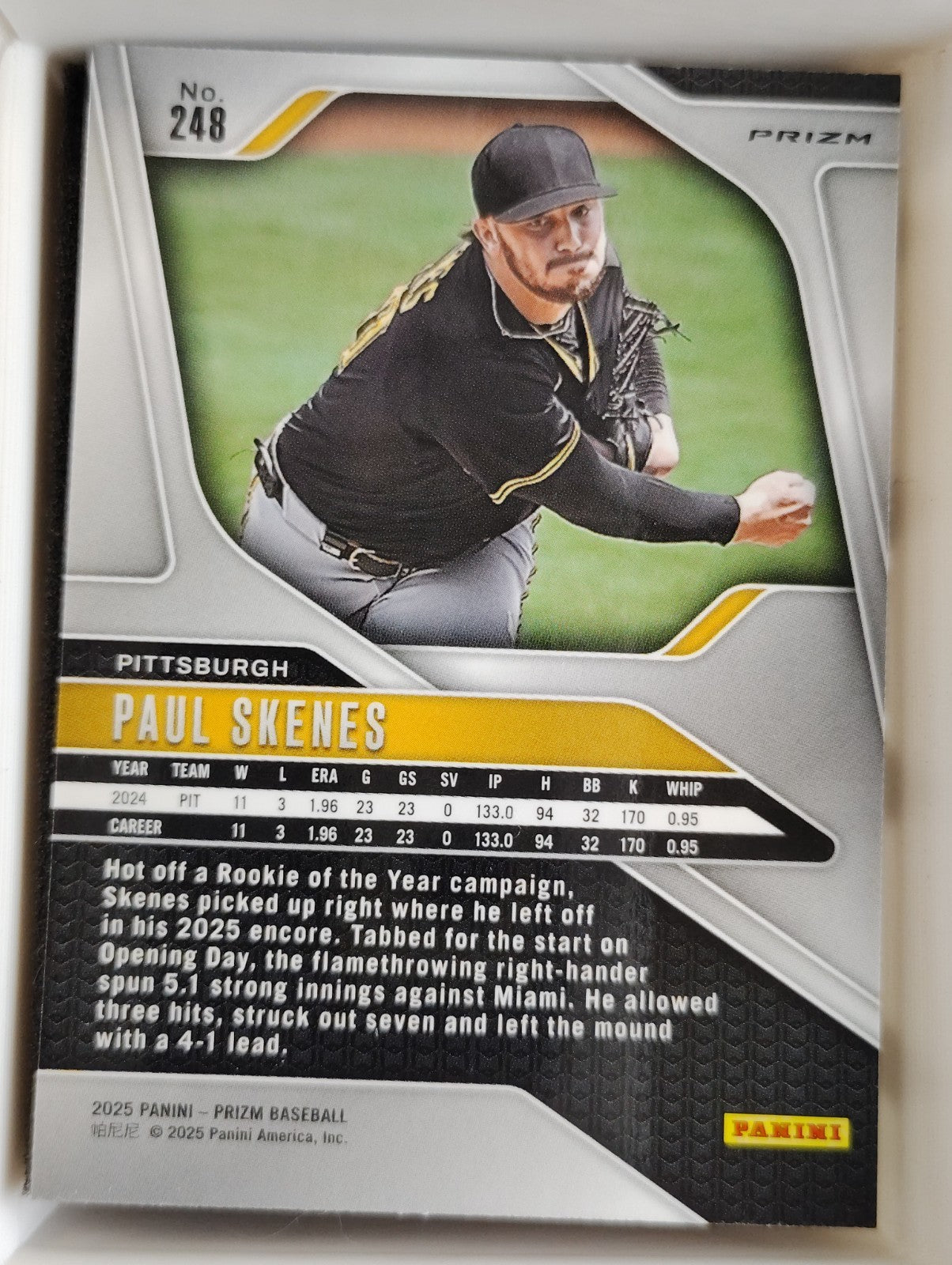 2025 Panini Prizm #248 Paul Skenes Prizm