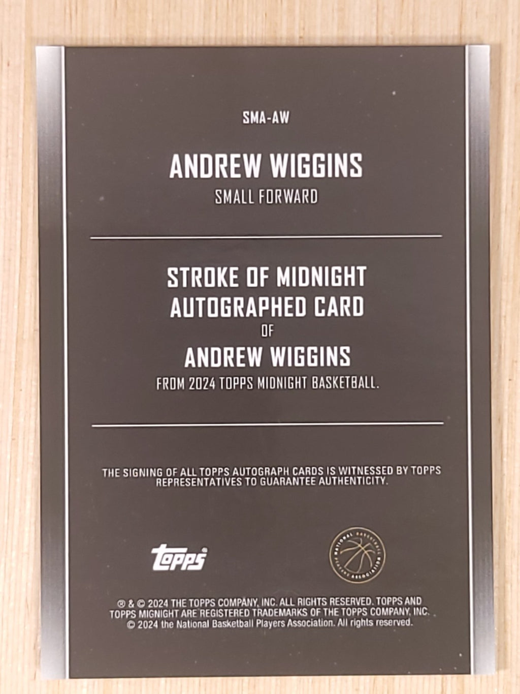 2023-24 Topps Midnight #SMA-AW Stroke of Midnight Andrew Wiggins 40/50
