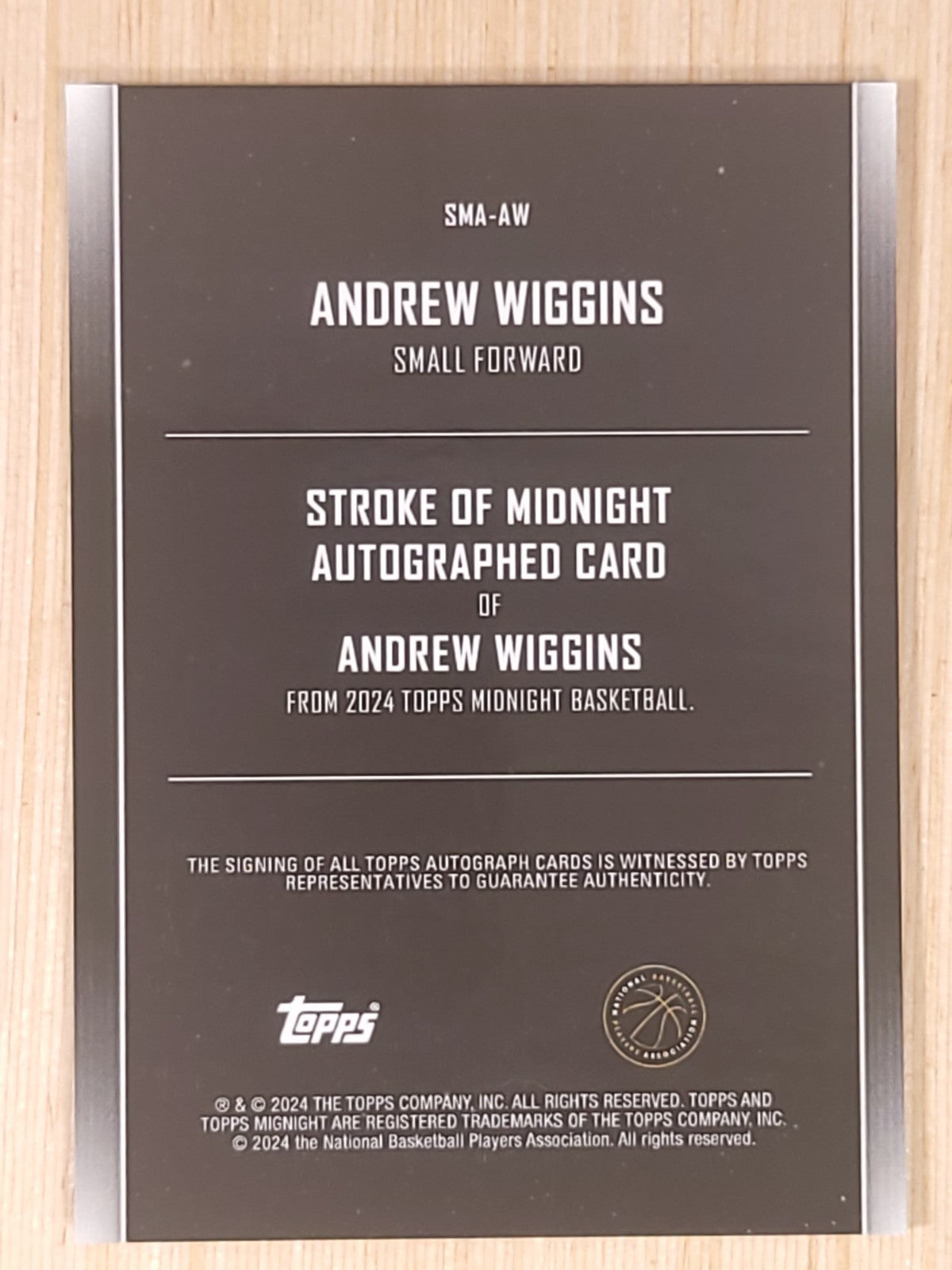 2023-24 Topps Midnight #SMA-AW Stroke of Midnight Andrew Wiggins 40/50