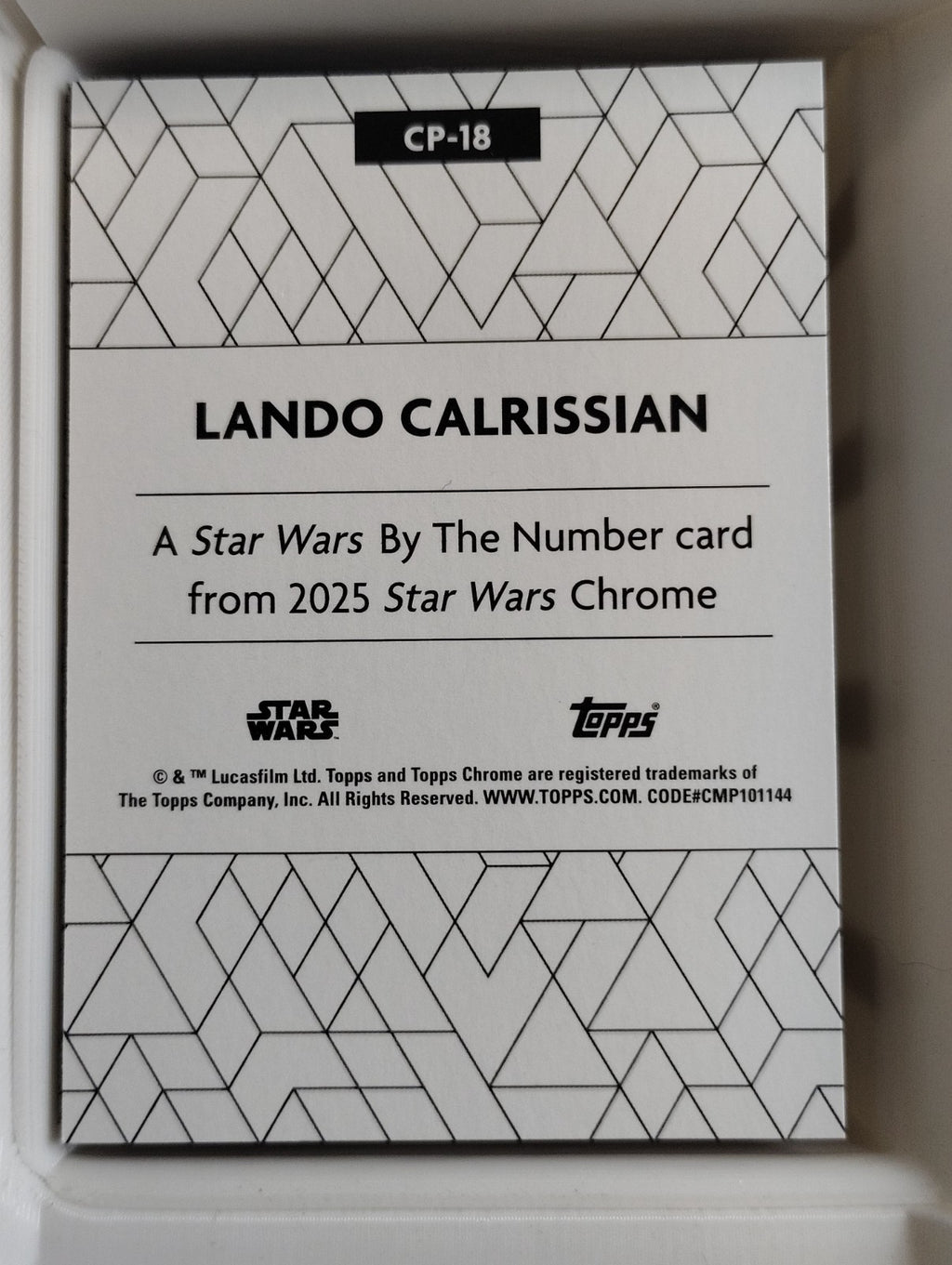2025 Topps Chrome Star Wars By The Numbers #CP-18 Lando Calrissian