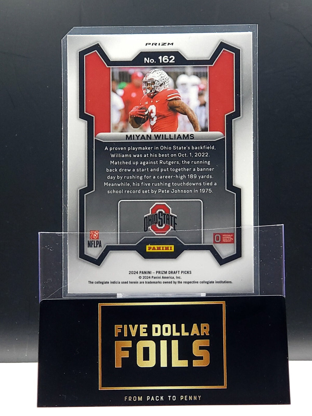 2024 Panini Prizm Draft Picks #162 Miyan Williams Red Ice