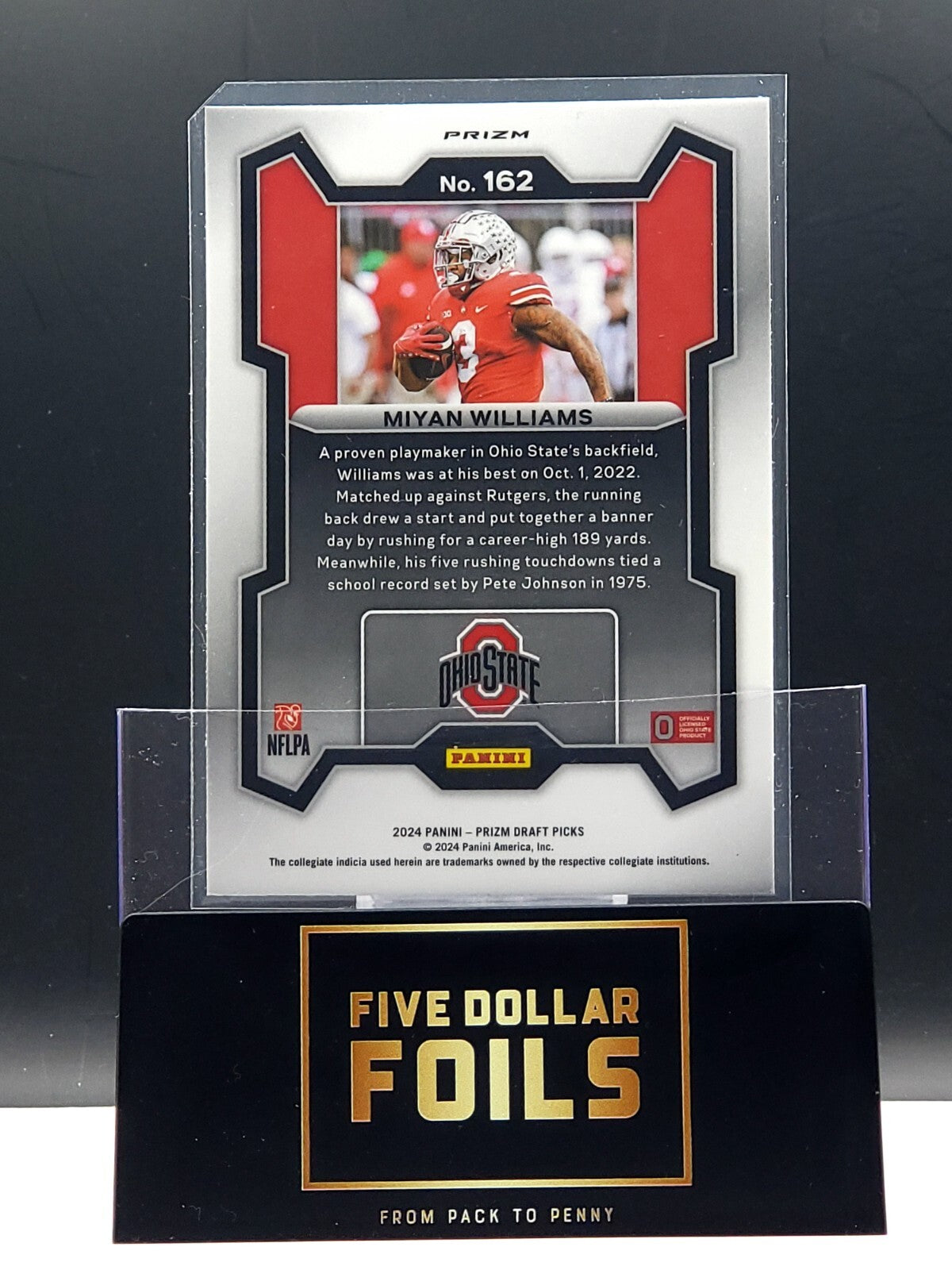 2024 Panini Prizm Draft Picks #162 Miyan Williams Red Ice