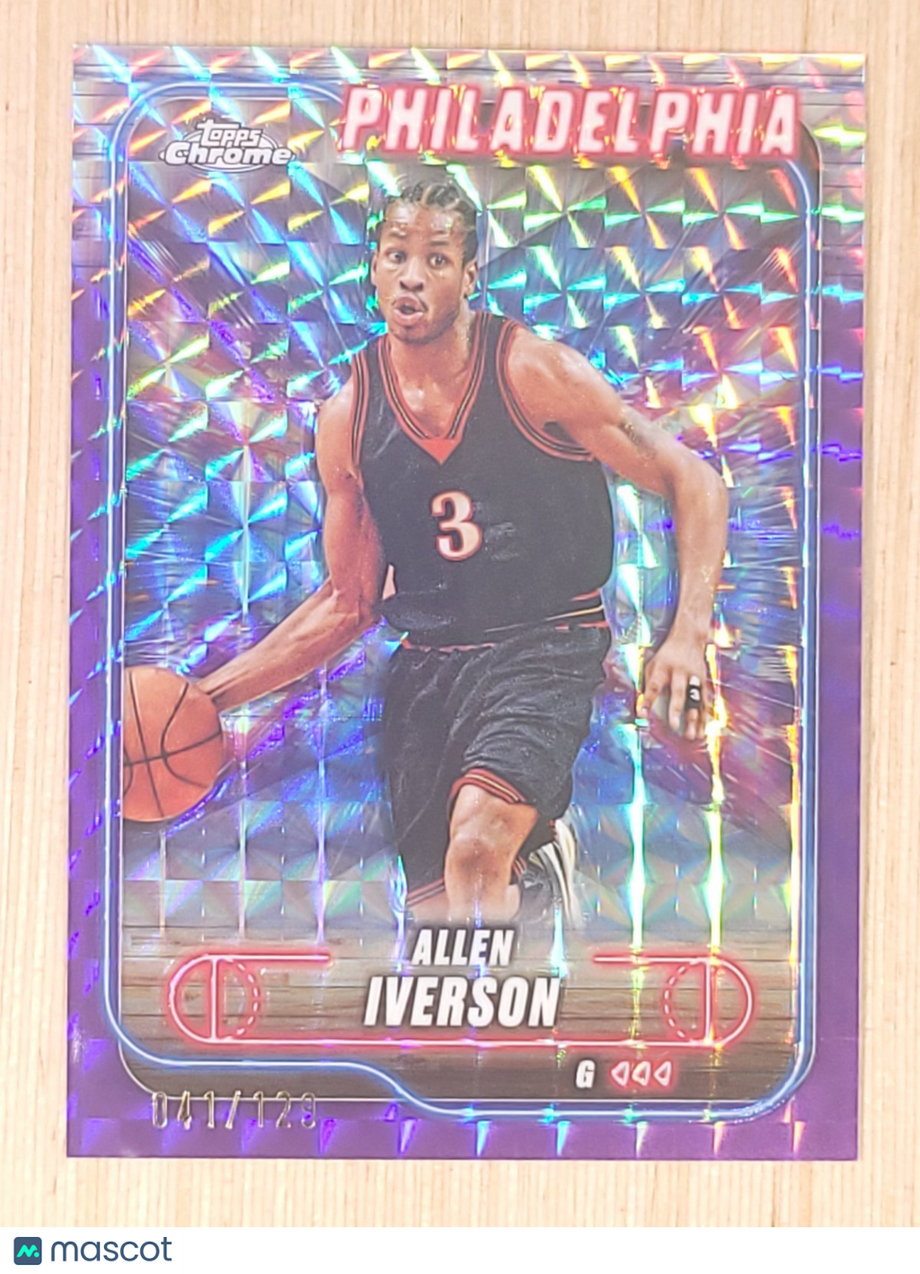 2024-25 Topps Chrome #94 Allen Iverson Purple Geometric 041/129