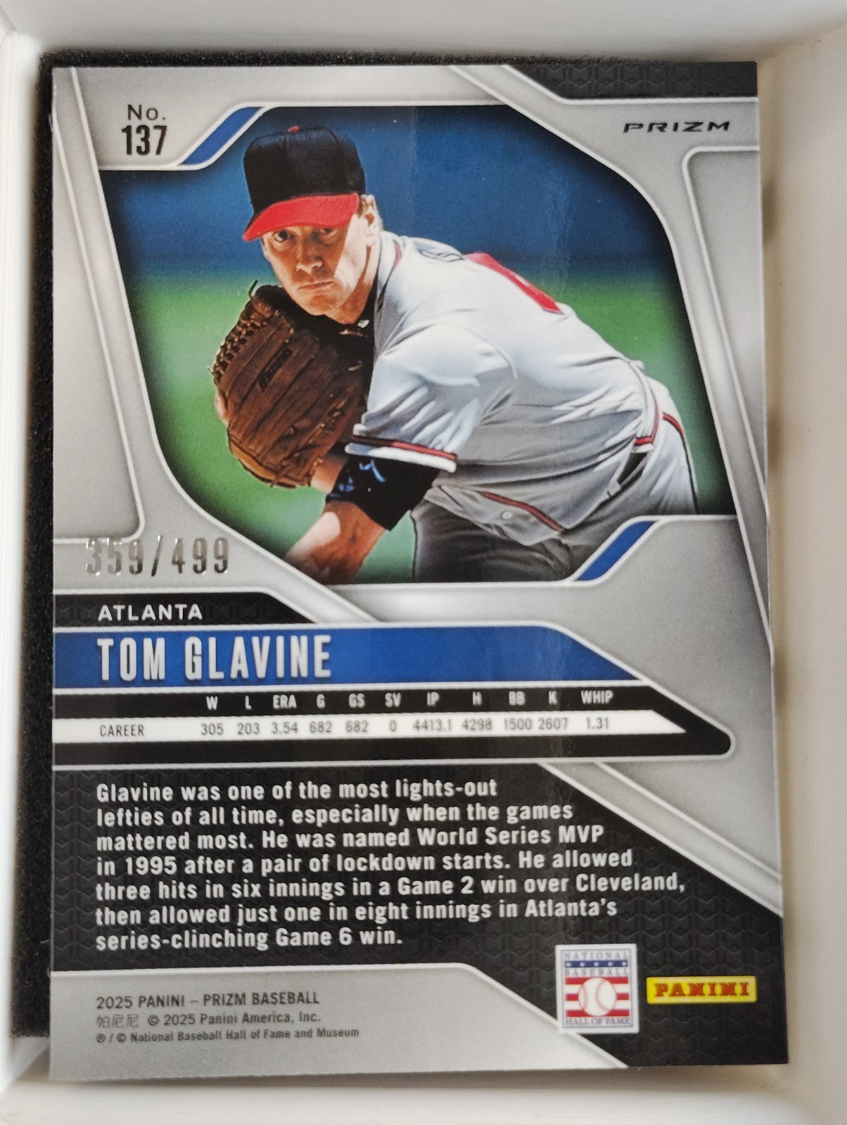 2025 Panini Prizm #137 Tom Glavine 359/499 Pulsar