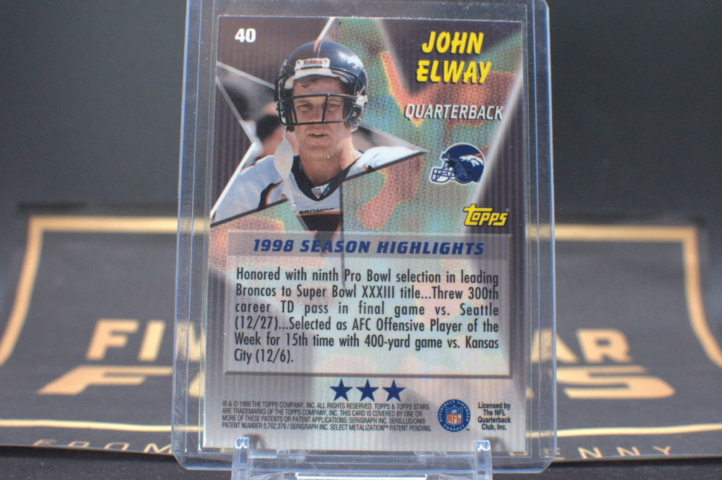 1999 Topps Stars Starcards: John Elway [3 Star] #40