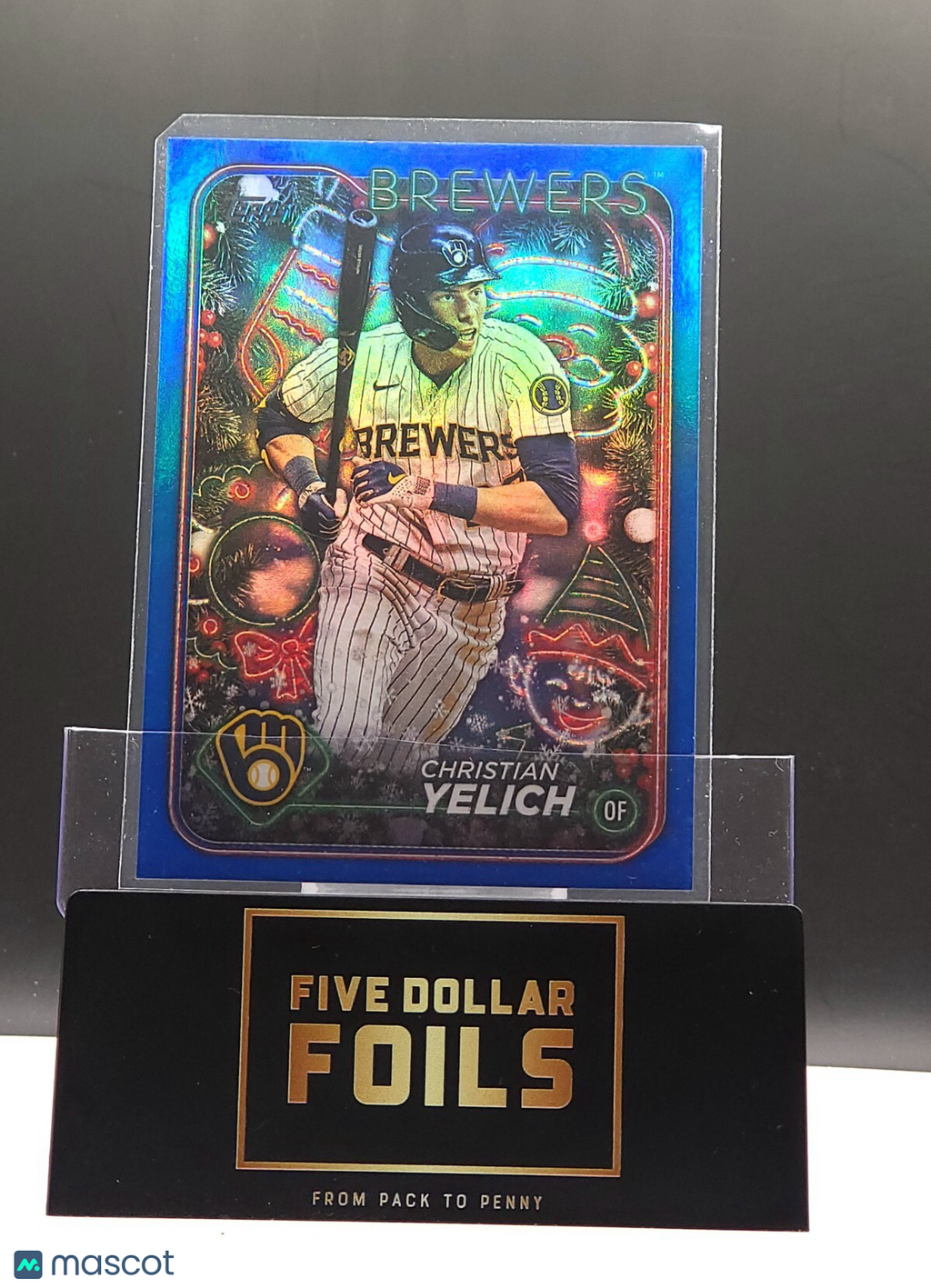 *Free Shipping @ $10* 2024 Topps Holiday - #H140 Christian Yelich Blue