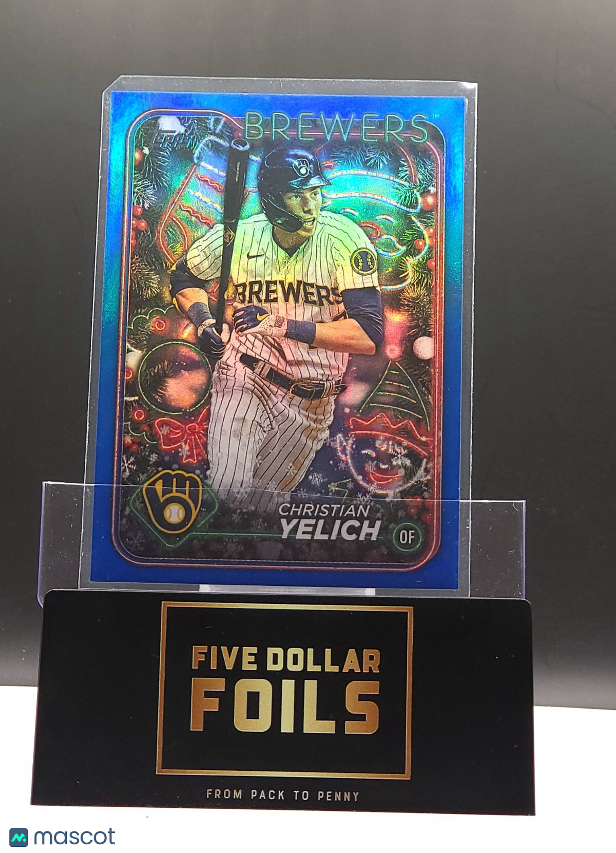 *Free Shipping @ $10* 2024 Topps Holiday - #H140 Christian Yelich Blue