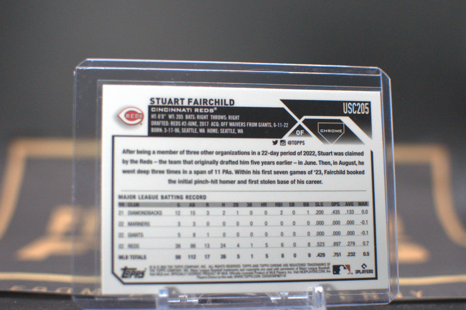 2023 Topps Chrome Update: Stuart Fairchild [Pink] #USC205