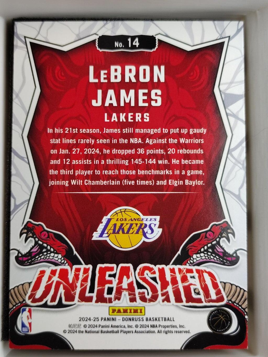 2024-25 Panini Donruss - Unleashed LeBron James #14